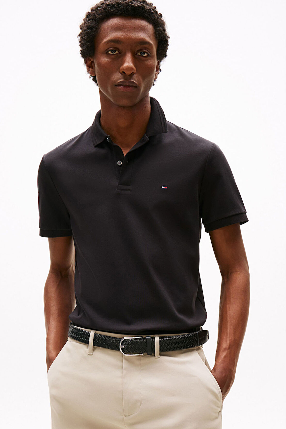 Erkek Regular Fit Esnek İnterlok Kumaş Polo T-Shirt - Siyah | M