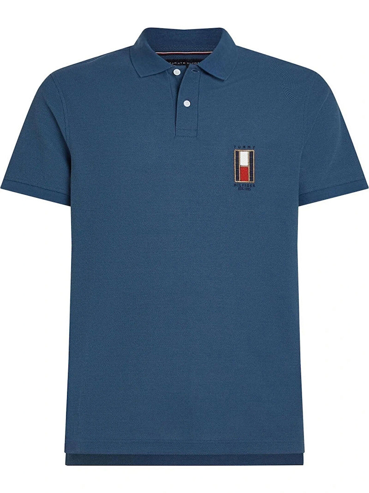 Tommy Hilfiger Dikey Bayrak Polo Yaka Tişört Mavi