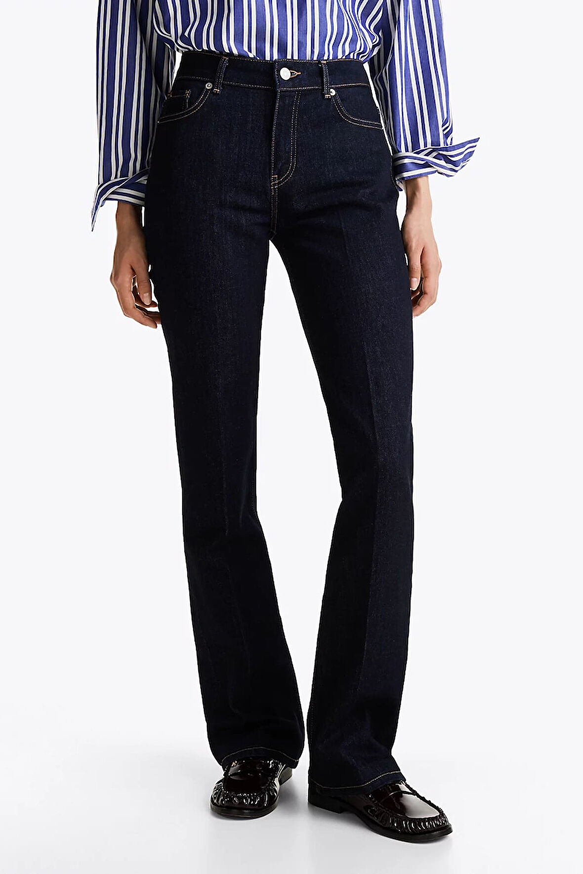 Kadın Bootcut Orta Bel Jeans Pantolon - Lacivert | 29/28
