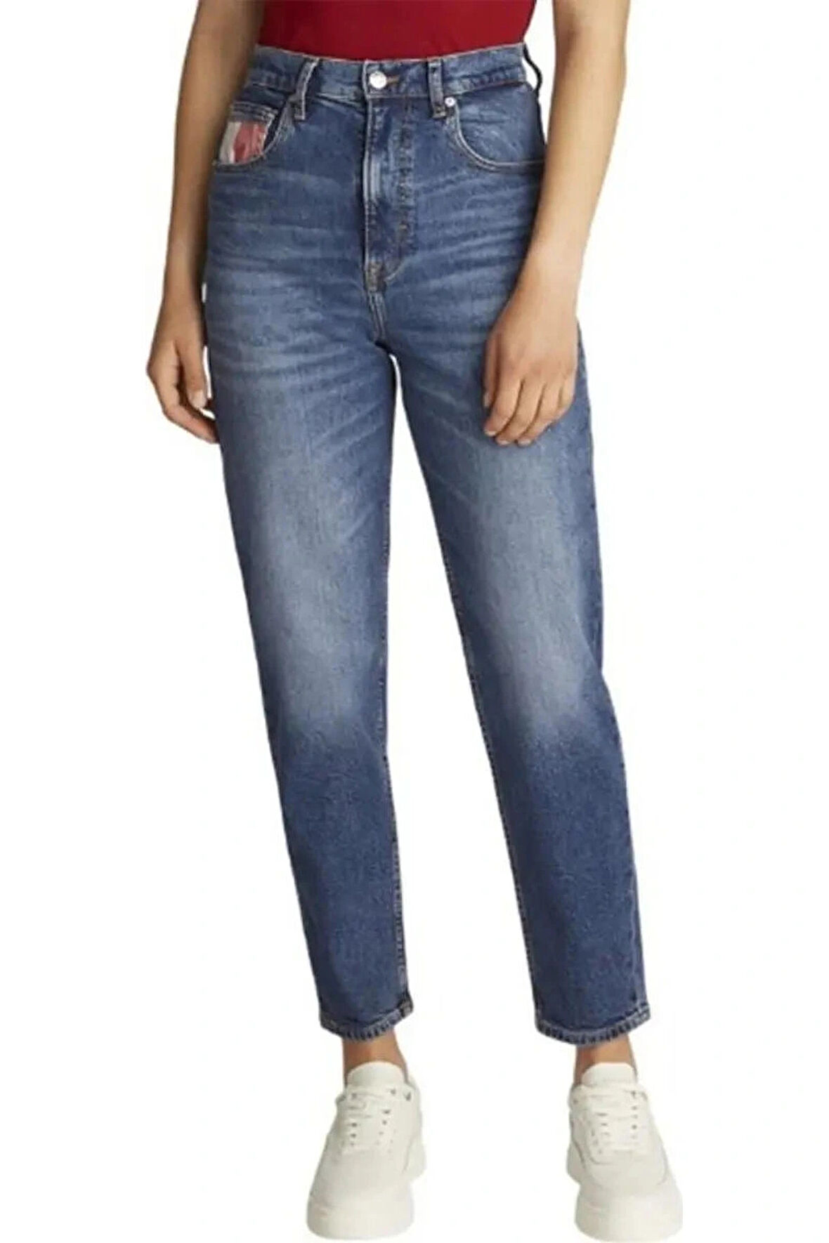 Tommy Jeans MOM JEAN UH TPR RWB AI5157 Kadın denim Jeans DW0DW202241BK