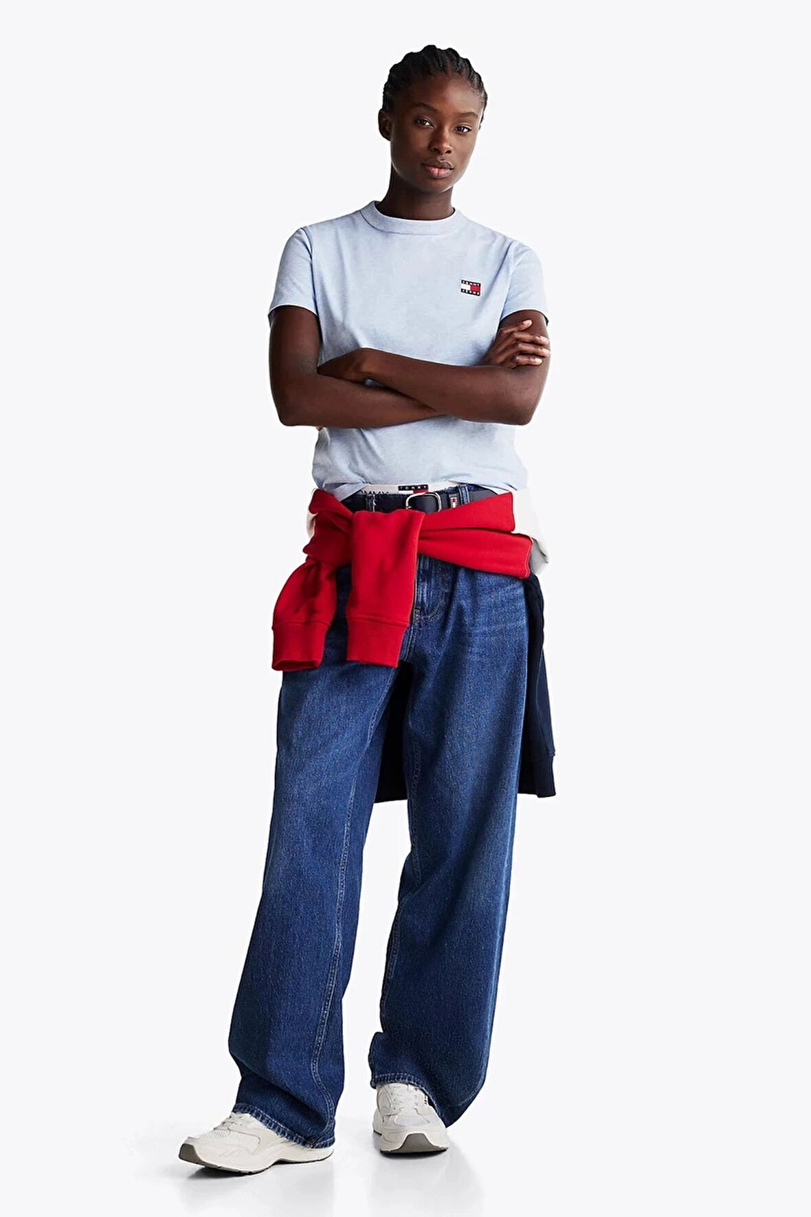 Tommy Hilfiger Kadın Mavi Badge Crew T-Shirt