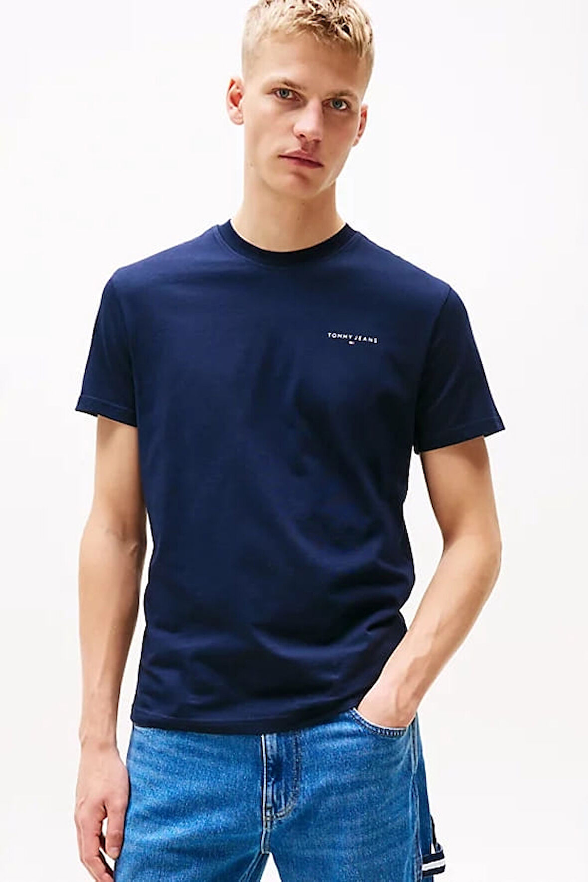 Erkek Slim Fit T-Shirt - Lacivert | XL