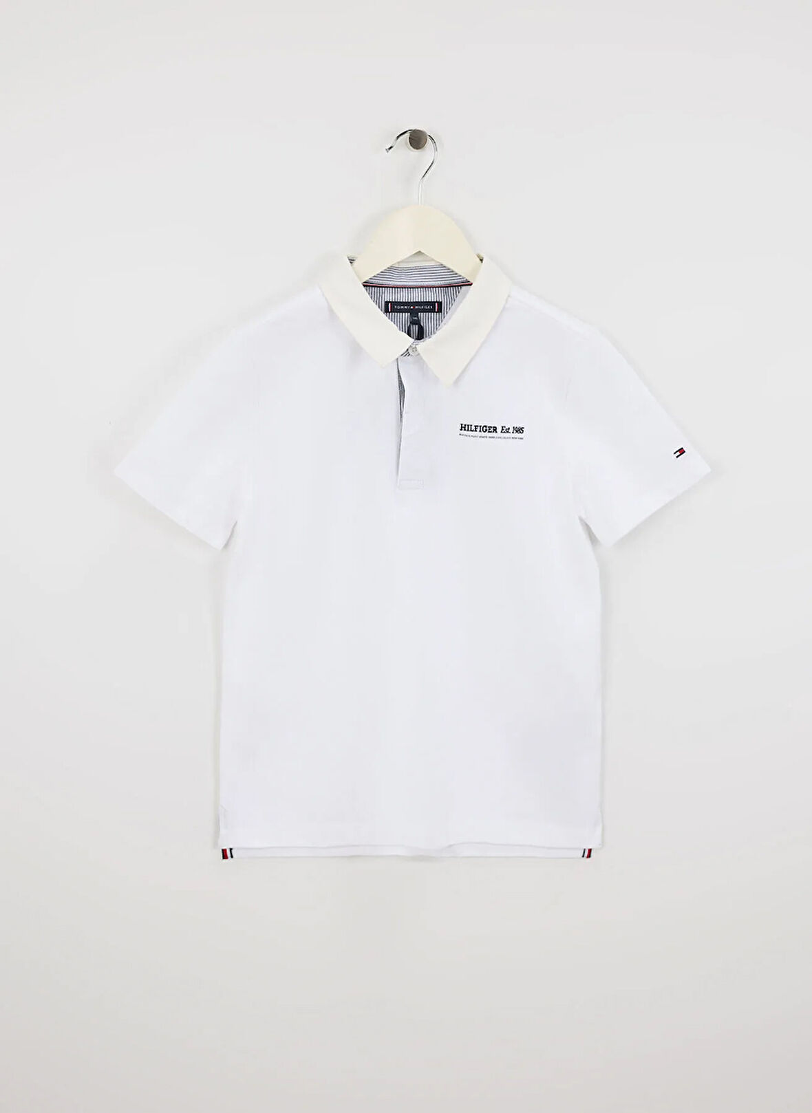 Tommy Hilfiger Baskılı Beyaz Erkek Çocuk Polo T-Shirt KB0KB09332YBR