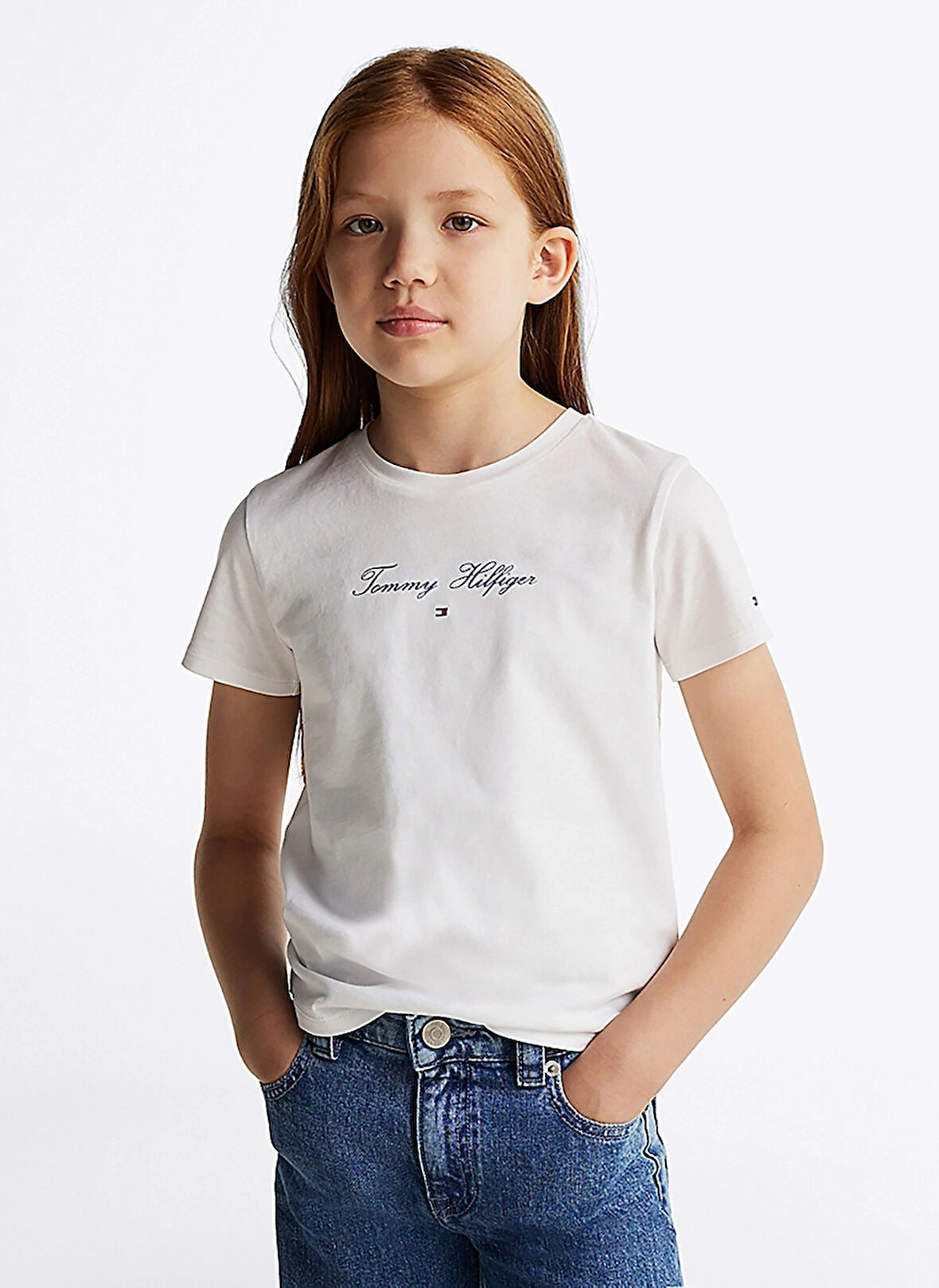 Tommy Hilfiger Baskılı Beyaz Kadın T-Shirt KG0KG08298YBR