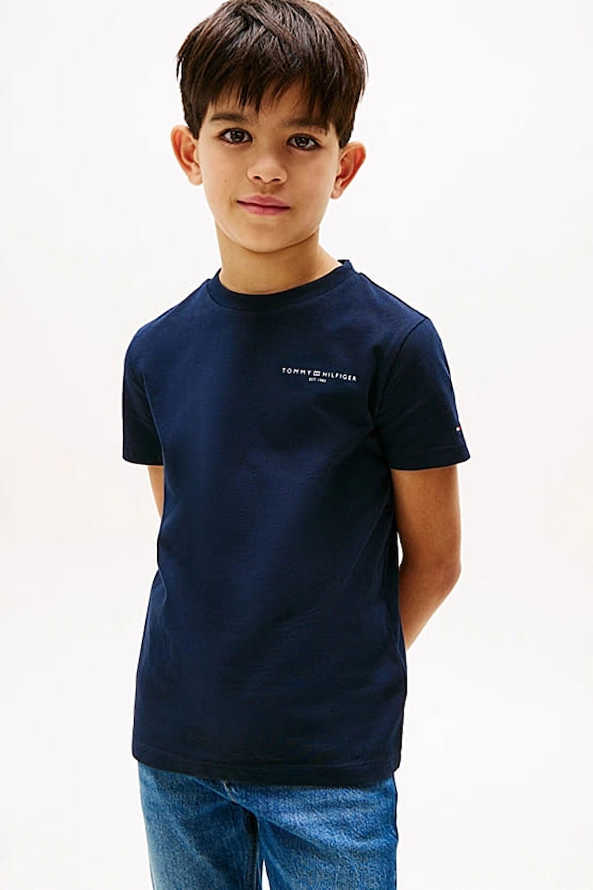 Unisex Çocuk Logo Baskılı Kısa Kollu T-Shirt – Lacivert | 12 Yaş