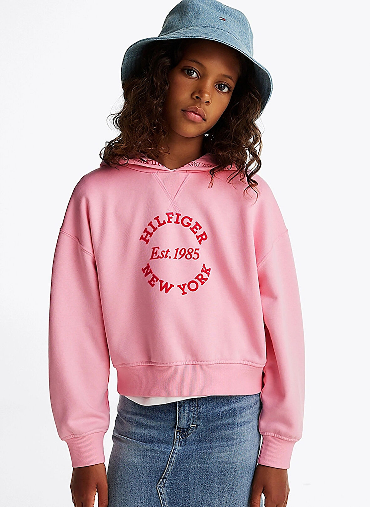 Tommy Hilfiger Baskılı Kız Çocuk Pembe Sweatshırt KG0KG08322TPF