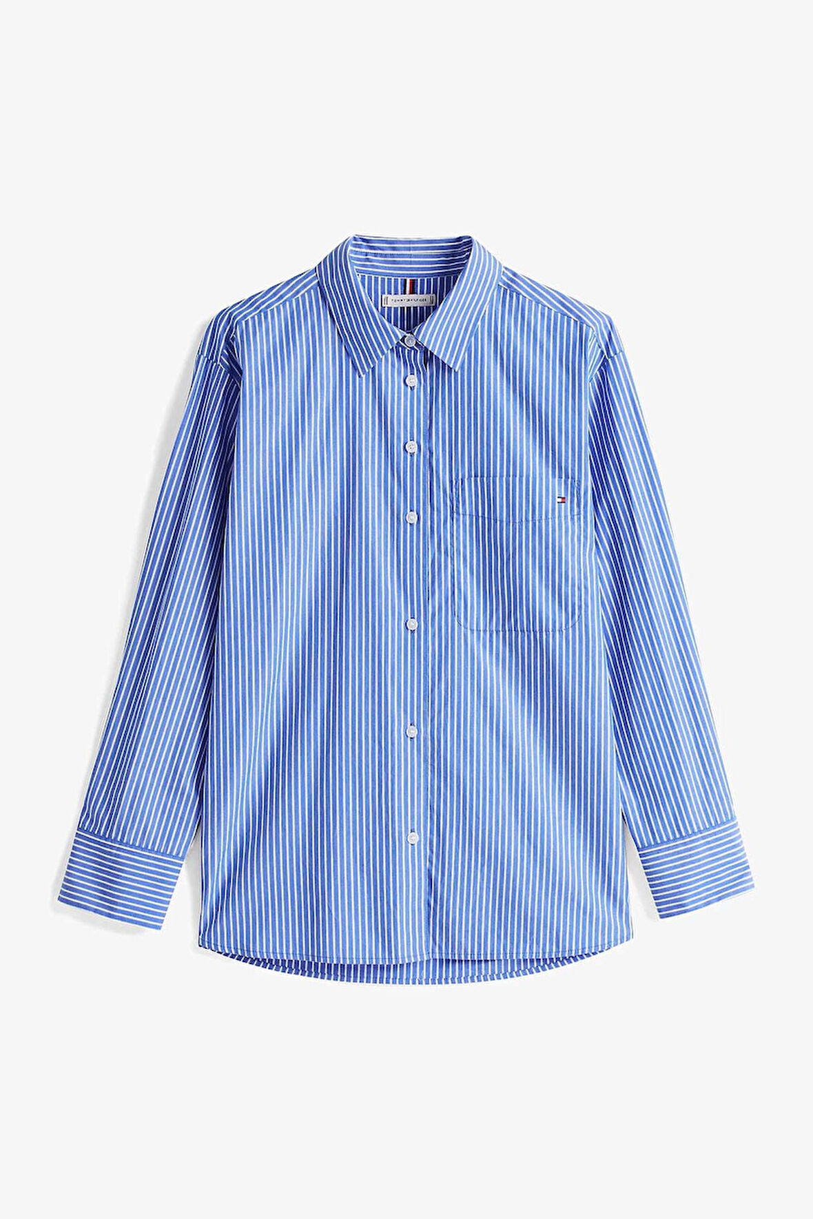 Kadın Th Oversize Çizgili Gömlek - Mavi | 34
