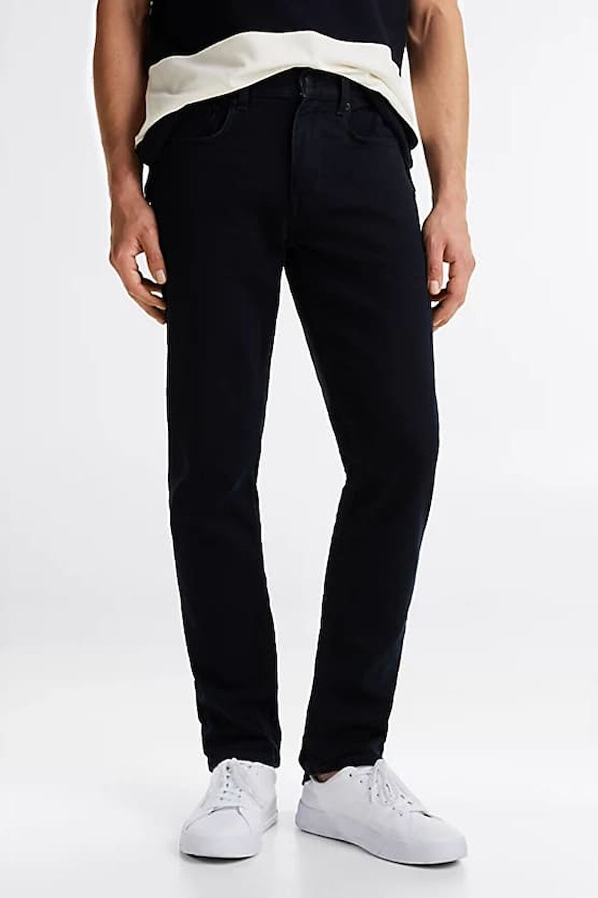 Erkek Denton Düz Paça Kot Pantolon - Lacivert | 34/32