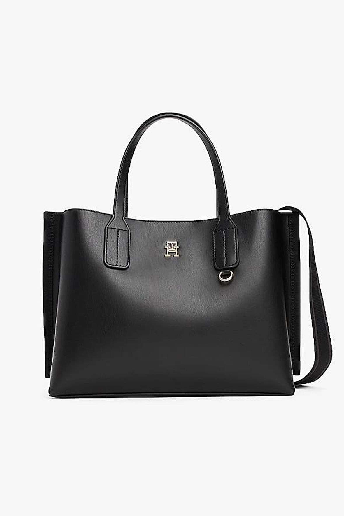 Kadın Th Webbing Strap Tote El Çantası - Siyah | 39