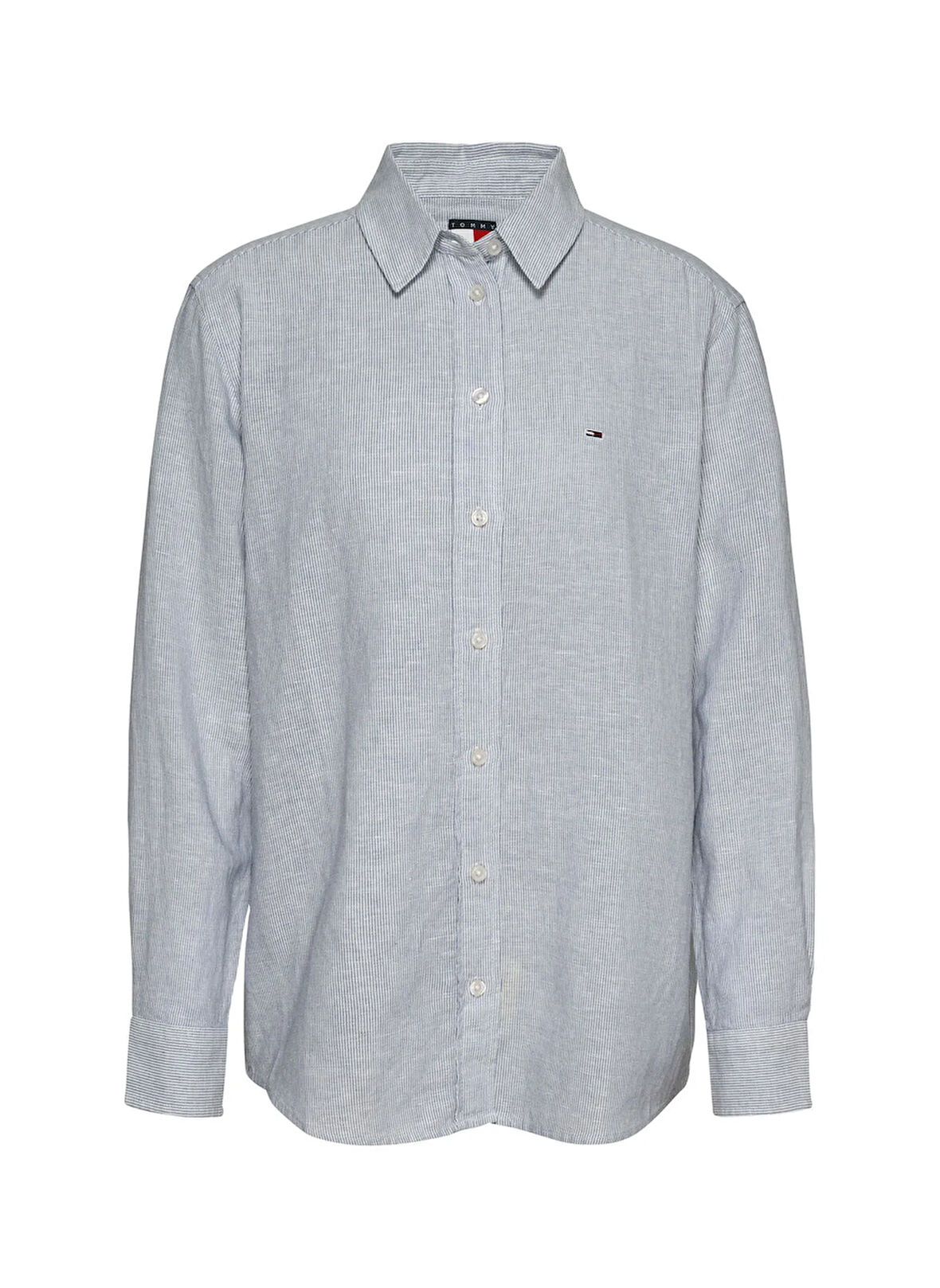 Tommy Jeans Normal Gömlek Yaka Mavi Kadın Gömlek DW0DW202920A8