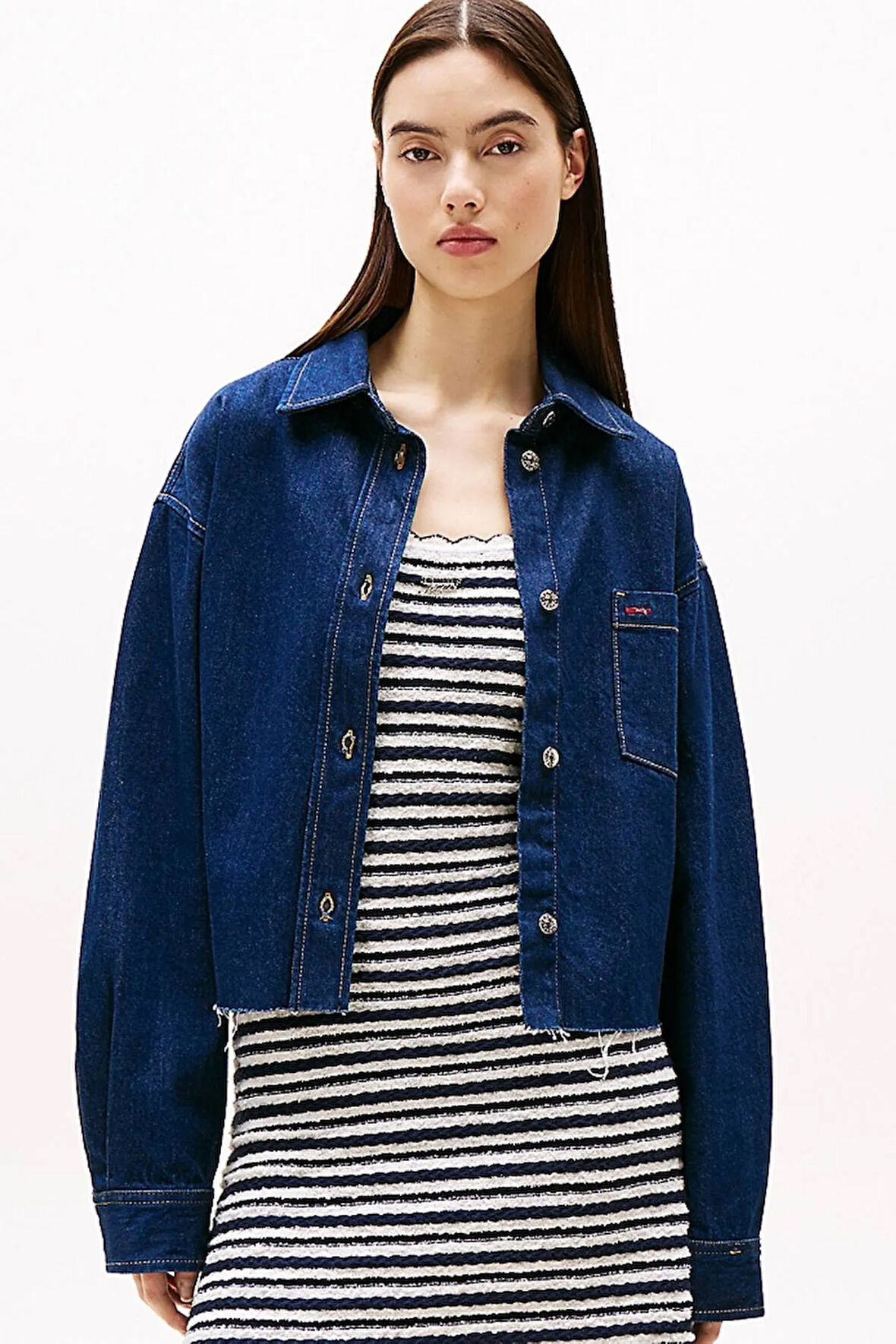 Tommy Jeans Kadın Gömlek-DW0DW20567DENIM