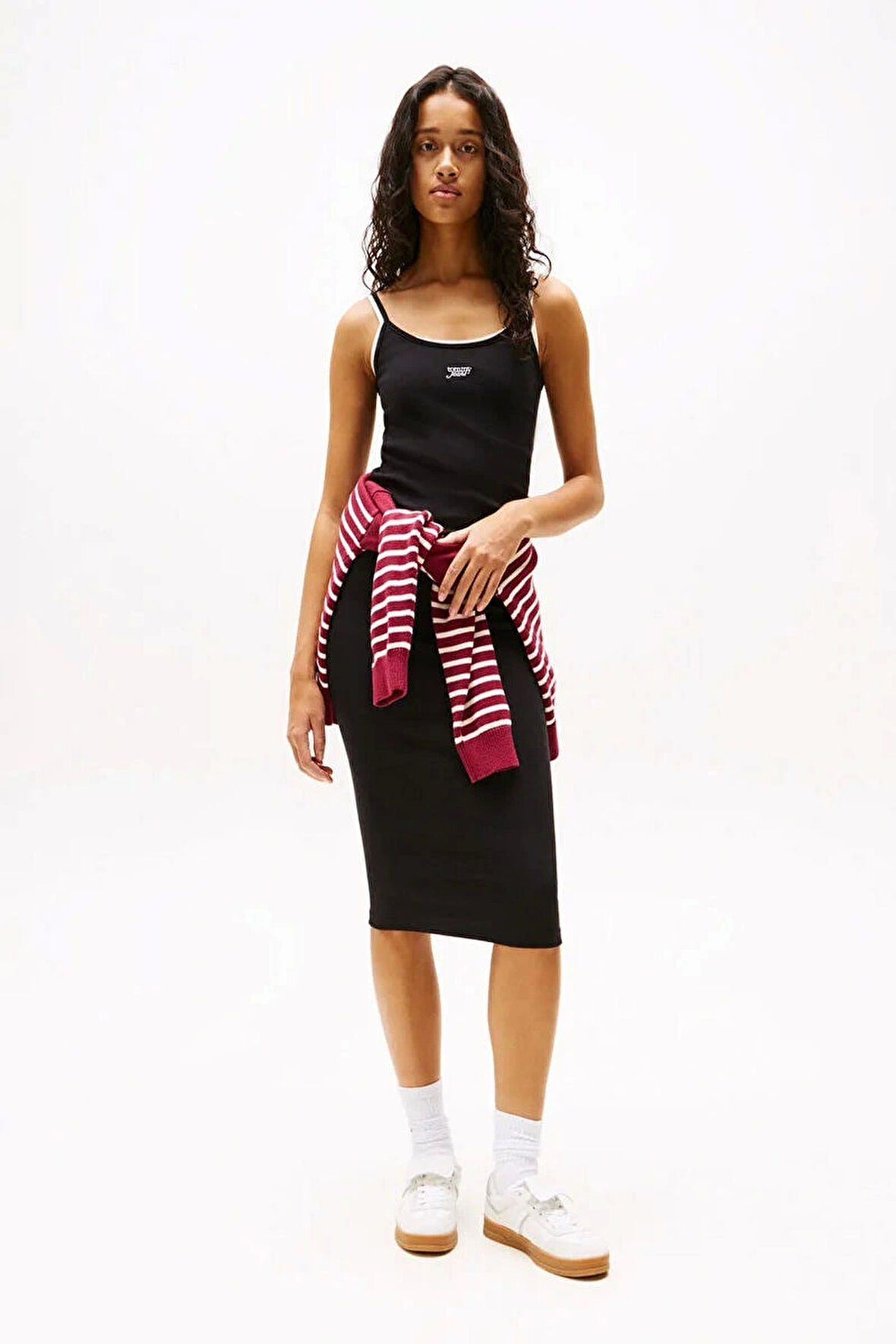 TJW SCRIPT STRAP MIDI DRESS EXT