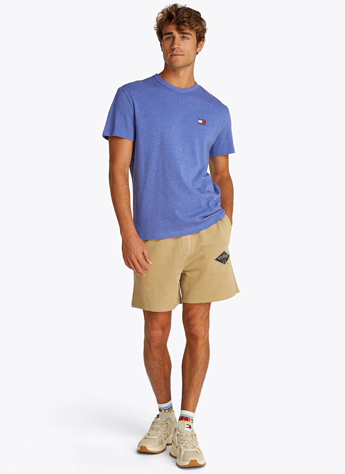 Tommy Jeans Bisiklet Yaka Mavi Erkek T-Shirt DM0DM20322DSF TJM REG BADGE TEE EXT