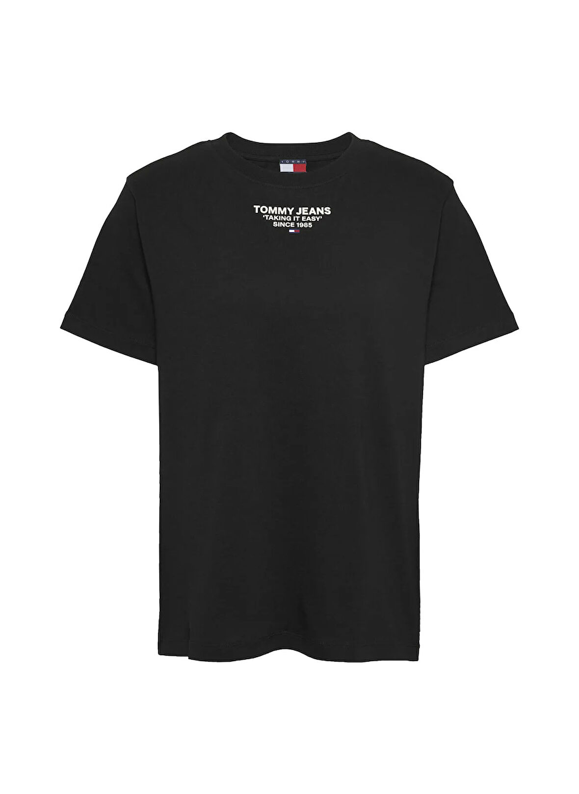 Tommy Jeans Bisiklet Yaka Siyah Kadın T-Shirt DW0DW21341BDS