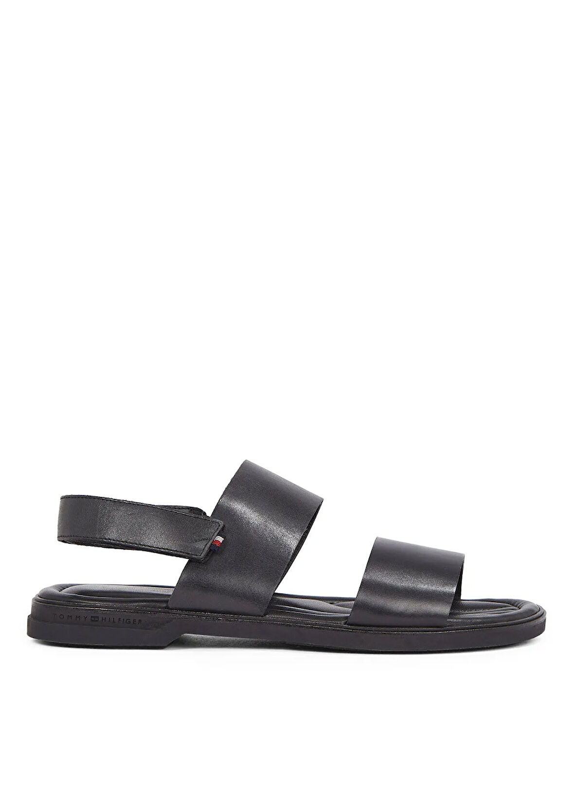 Tommy Hilfiger Deri Siyah Erkek Sandalet PREMIUM HILFIGER STRAPPY LH SAND