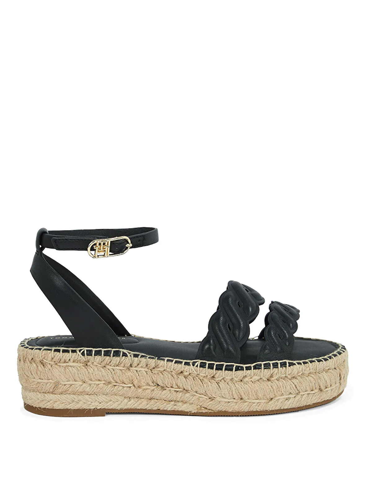 Tommy Hilfiger Deri Siyah Kadın Sandalet FW0FW08496