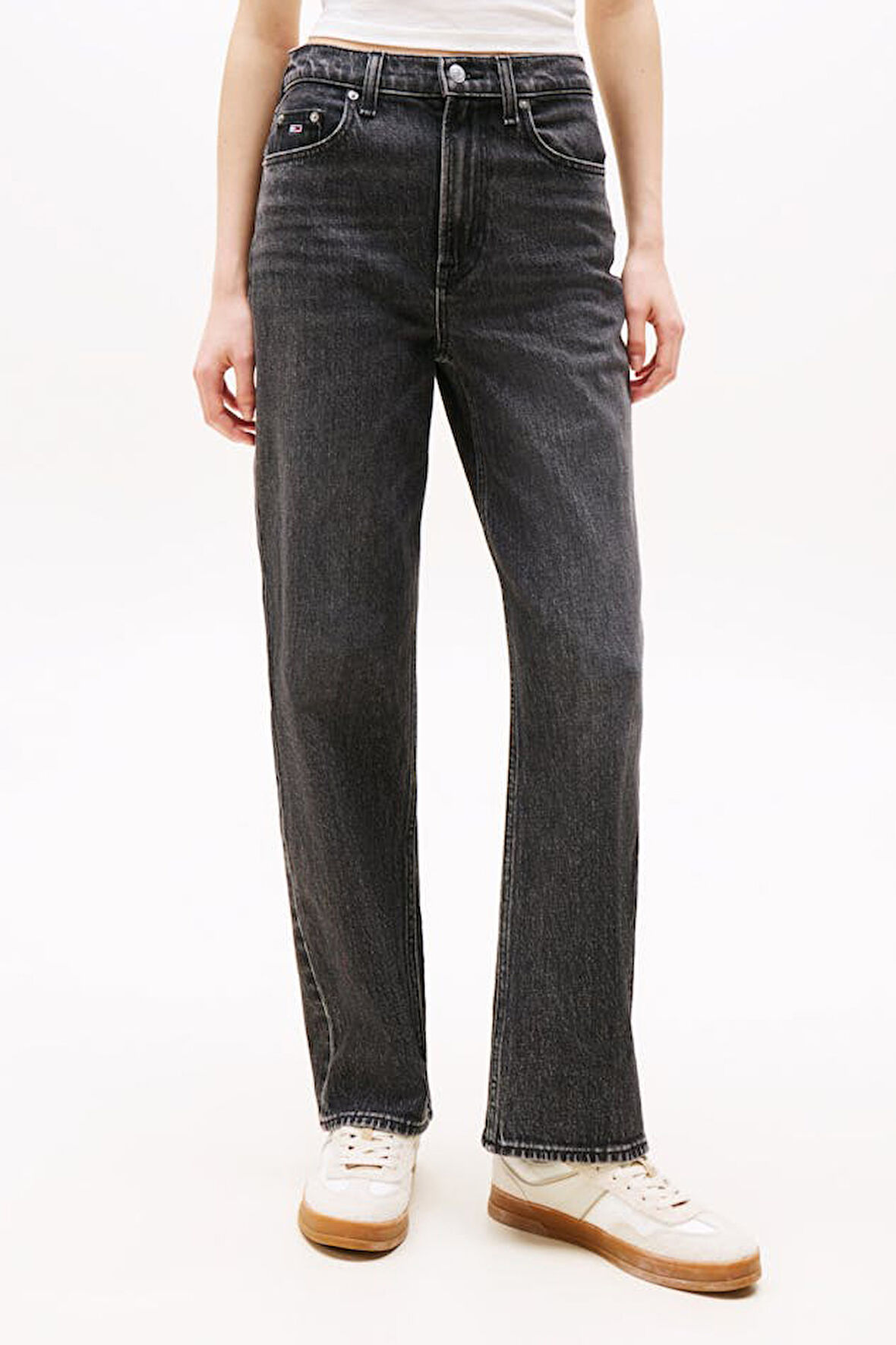 Kadın Layla Yüksek Bel Dar Düz Kesim Jean Pantolon - Eskitme Siyah | 31/30