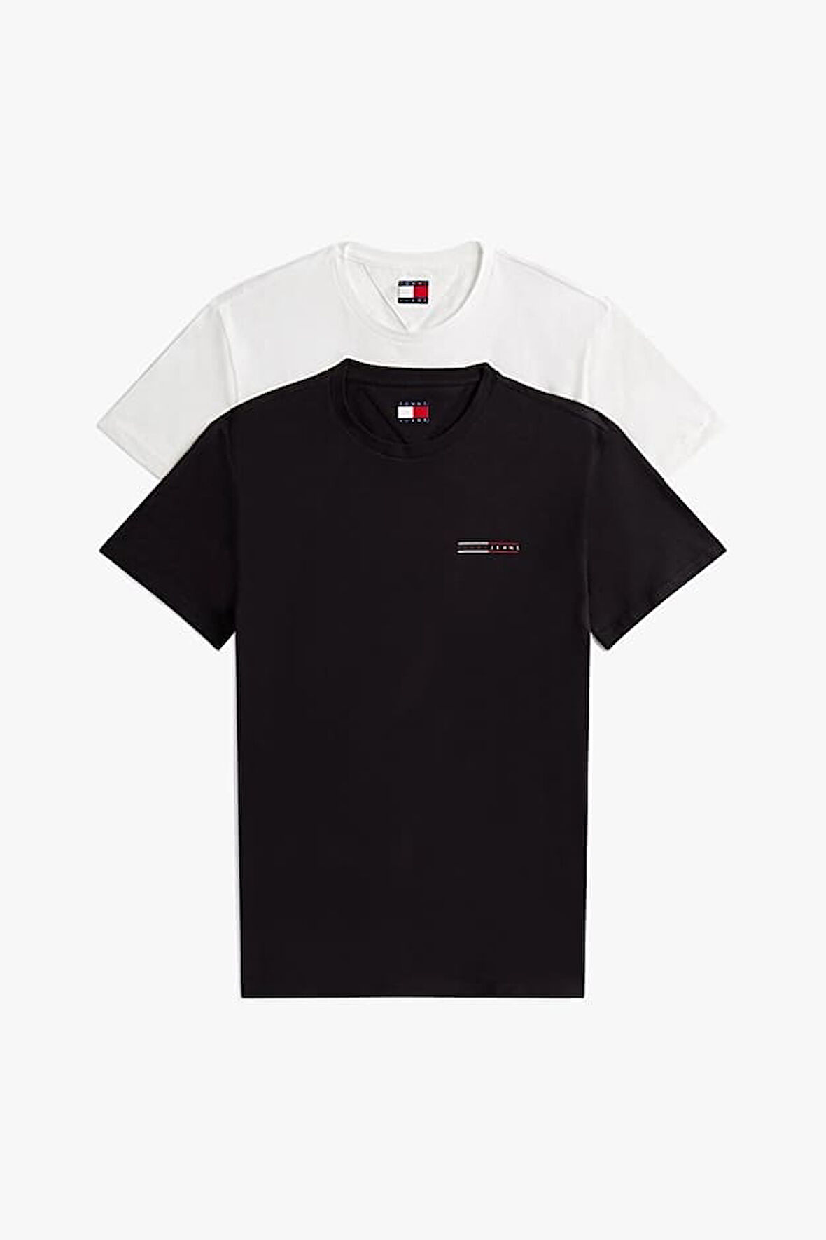 Erkek Tjm Slim 2'li Paket T-Shirt - Ekru/Siyah | XL