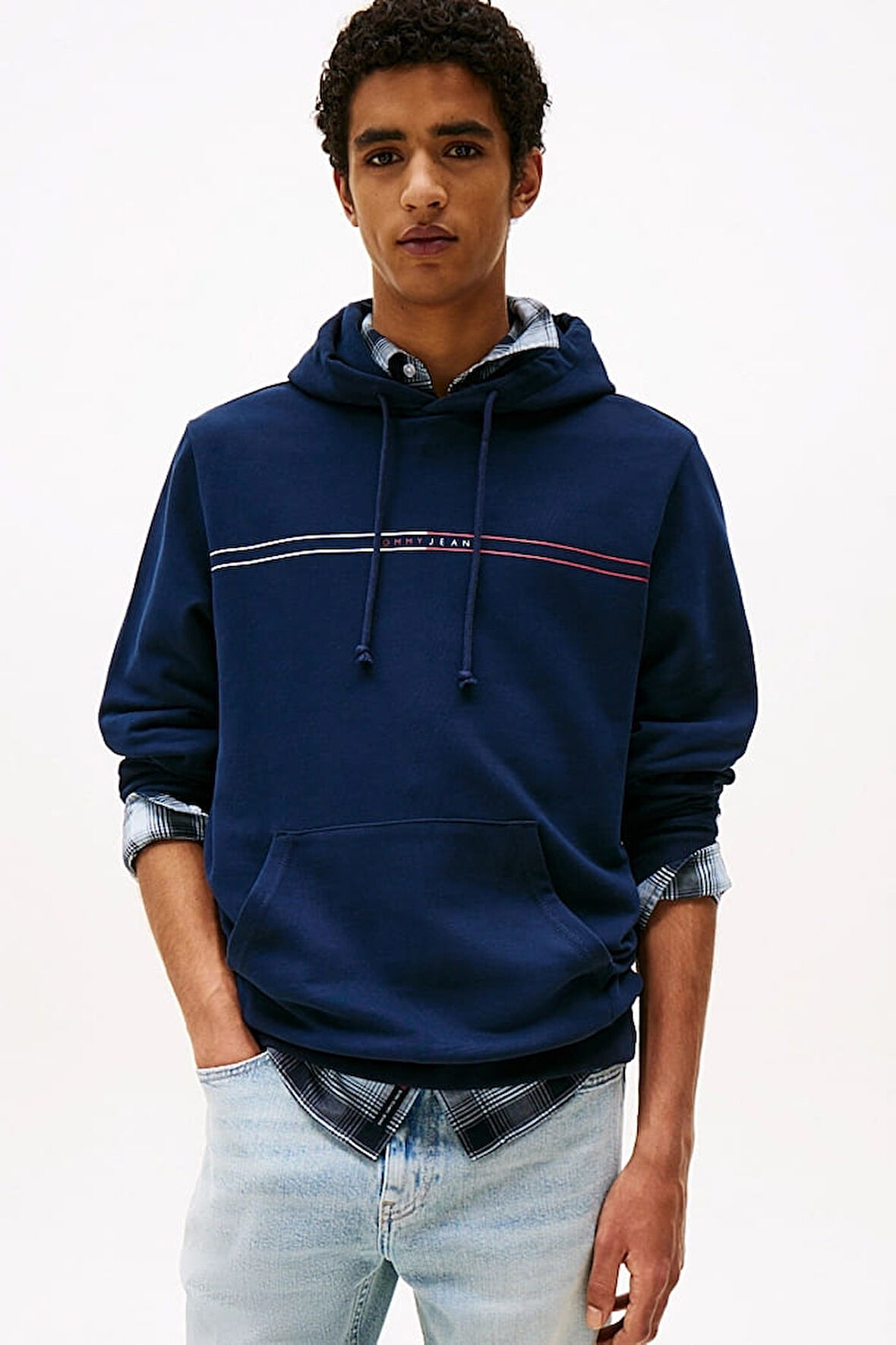 Erkek Tjm Kapüşonlu Sweatshirt - Lacivert | L