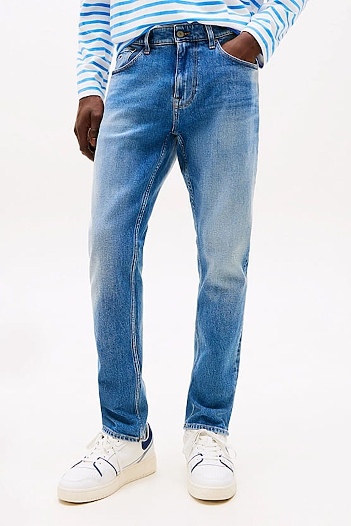 Erkek Th Austin Slim Dar Paça Jeans - Mavi | 30/32