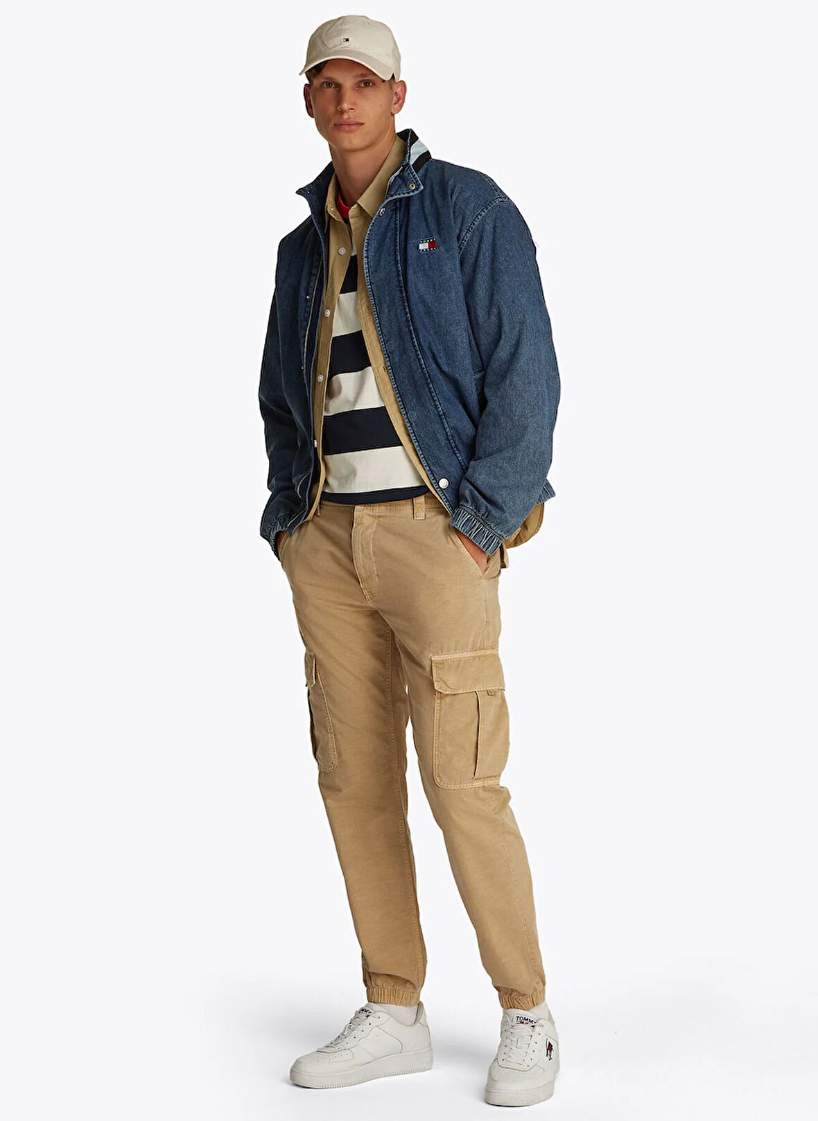 Tommy Jeans Normal Paça Bej Erkek Kargo Pantolon DM0DM20284ACT TJM RYAN CARGO