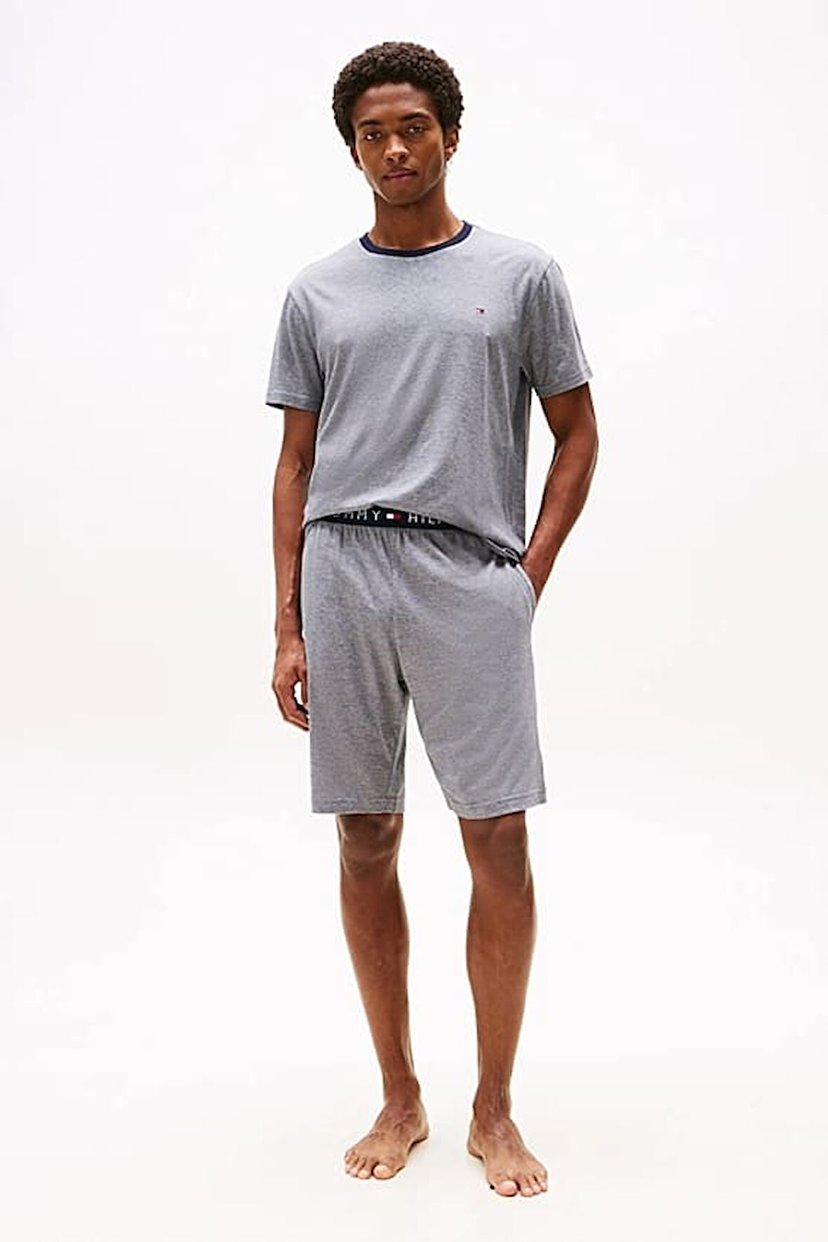 Erkek Th Jersey Stripe Pijama Takımı - Mavi | 2XL