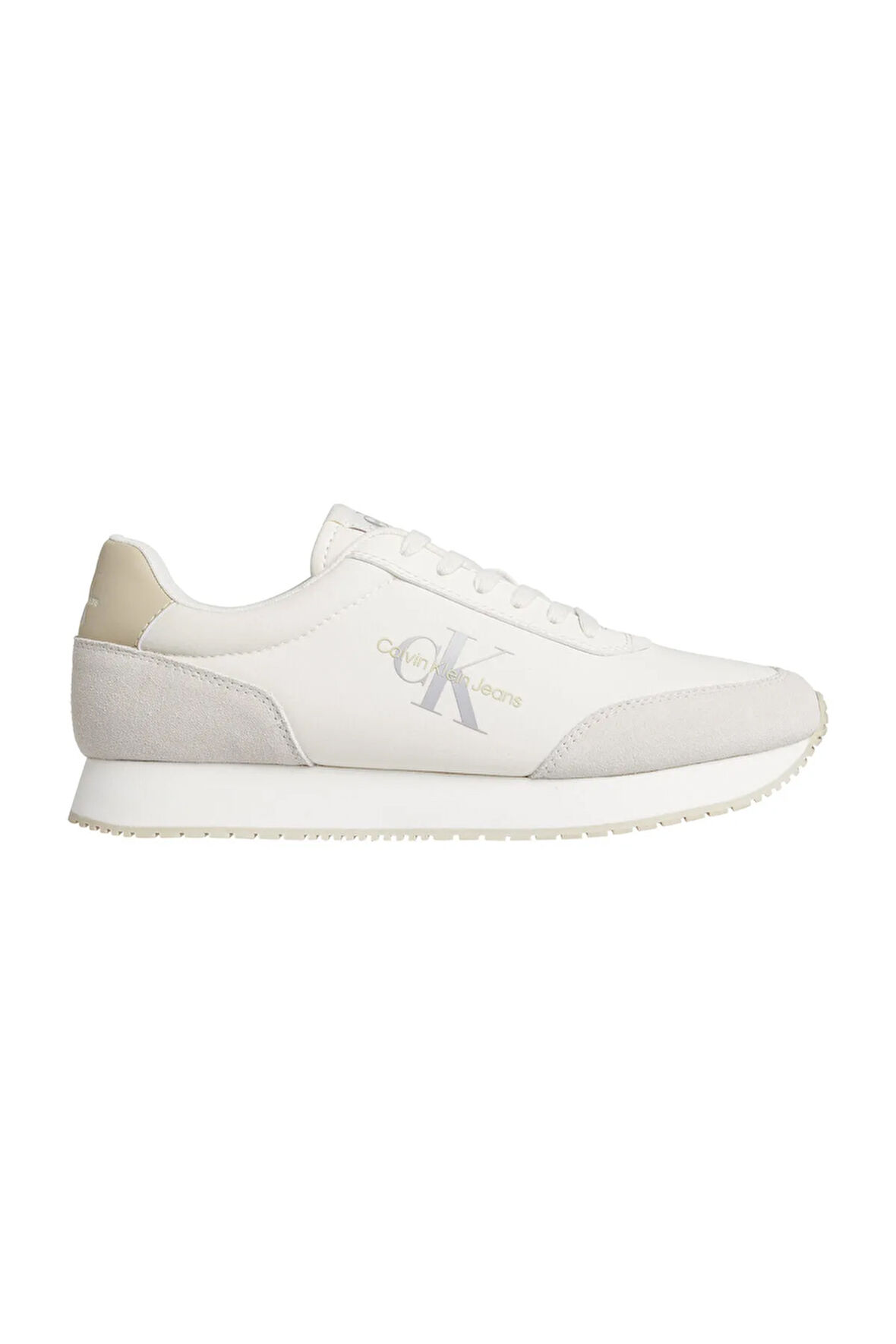 Erkek Marka Logolu Kaydırmaz Taban Bağcıklı Bej Sneaker YM0YM01032-0GI