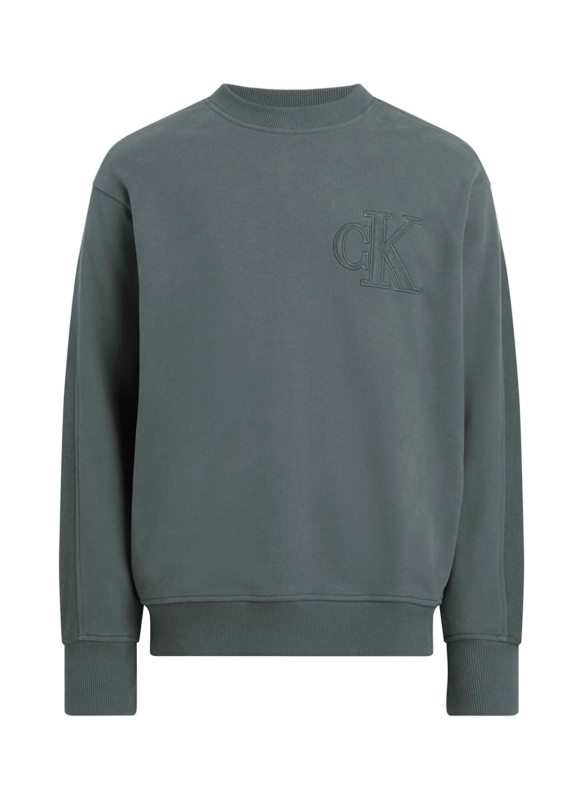 APPLIQUE CREW NECK Nakışlı Bisiklet Yaka Relaxed Yeşil Erkek Sweatshirt J30J325634PSL