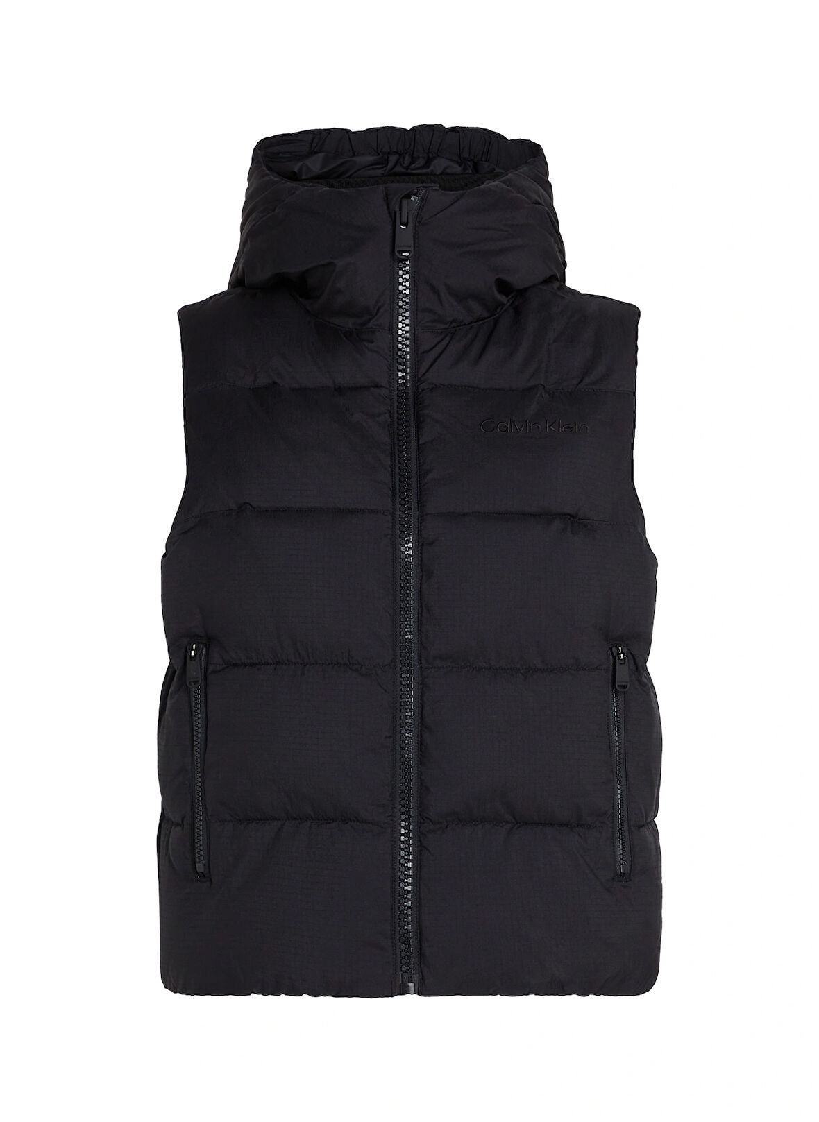 Siyah Kadın Fermuarlı Yaka Normal Kalıp Yelek 00GWF4O510BAE-PW - PADDED VEST