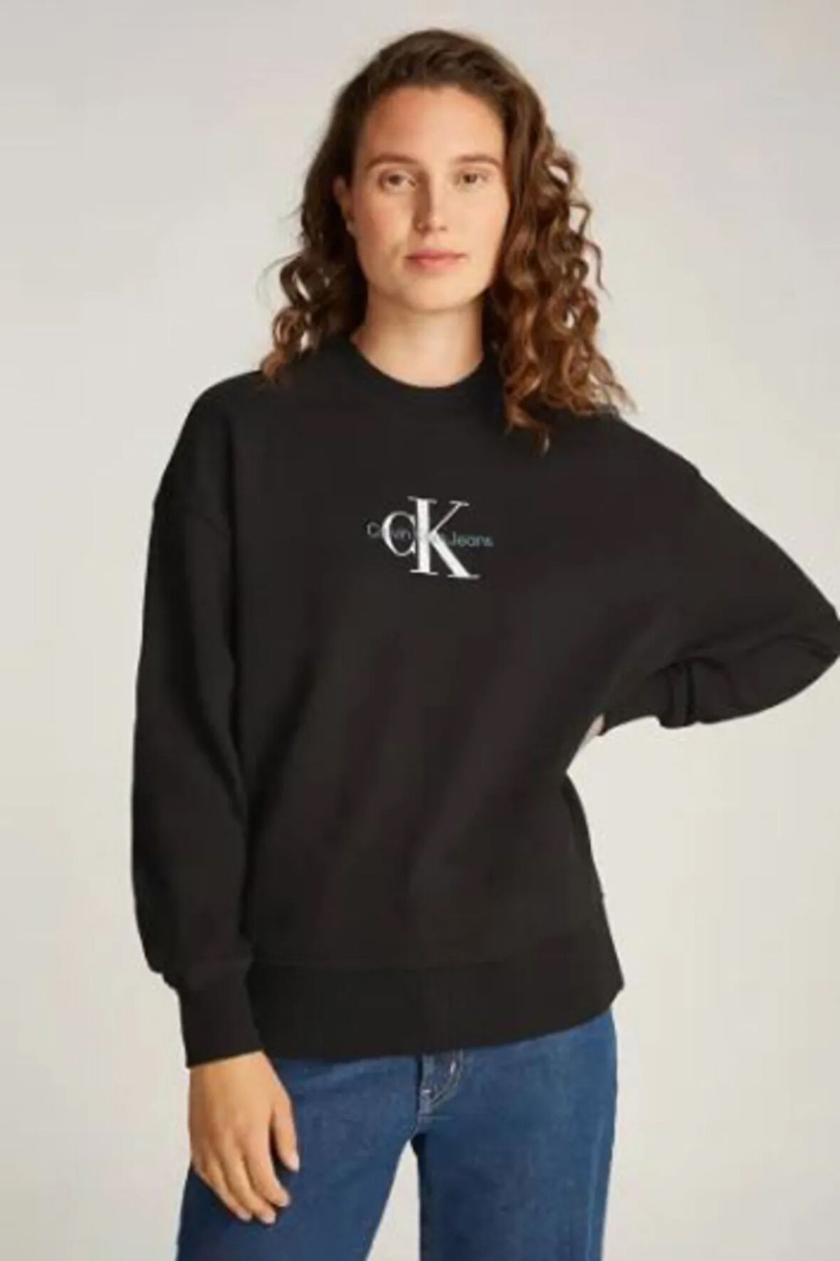 Kadın Logolu Sweatshirt - Siyah