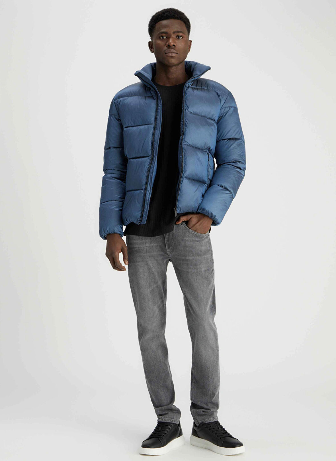 TWO TONE PUFFER JACKE Lacivert Erkek Mont J30J326097CDO