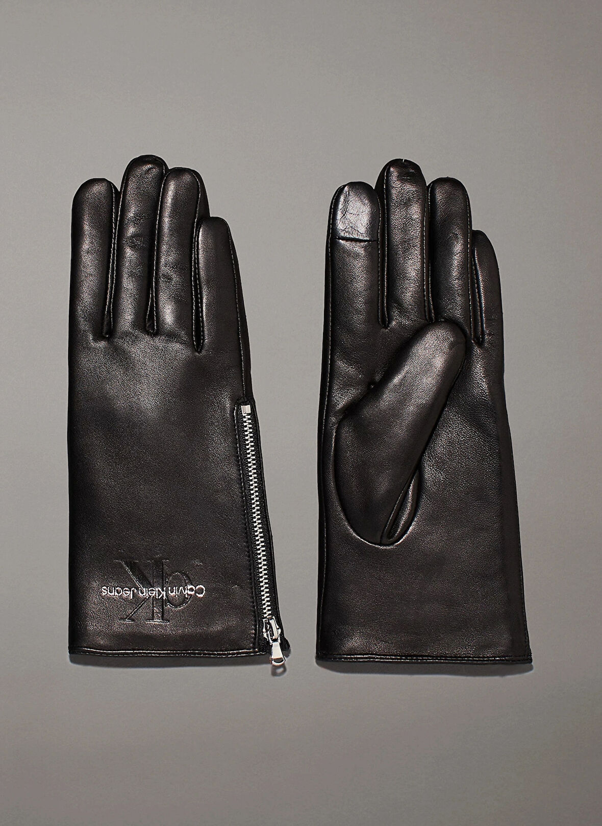 Calvin Klein Siyah Kadın Eldiven SCULPTED LEATHER GLOVES