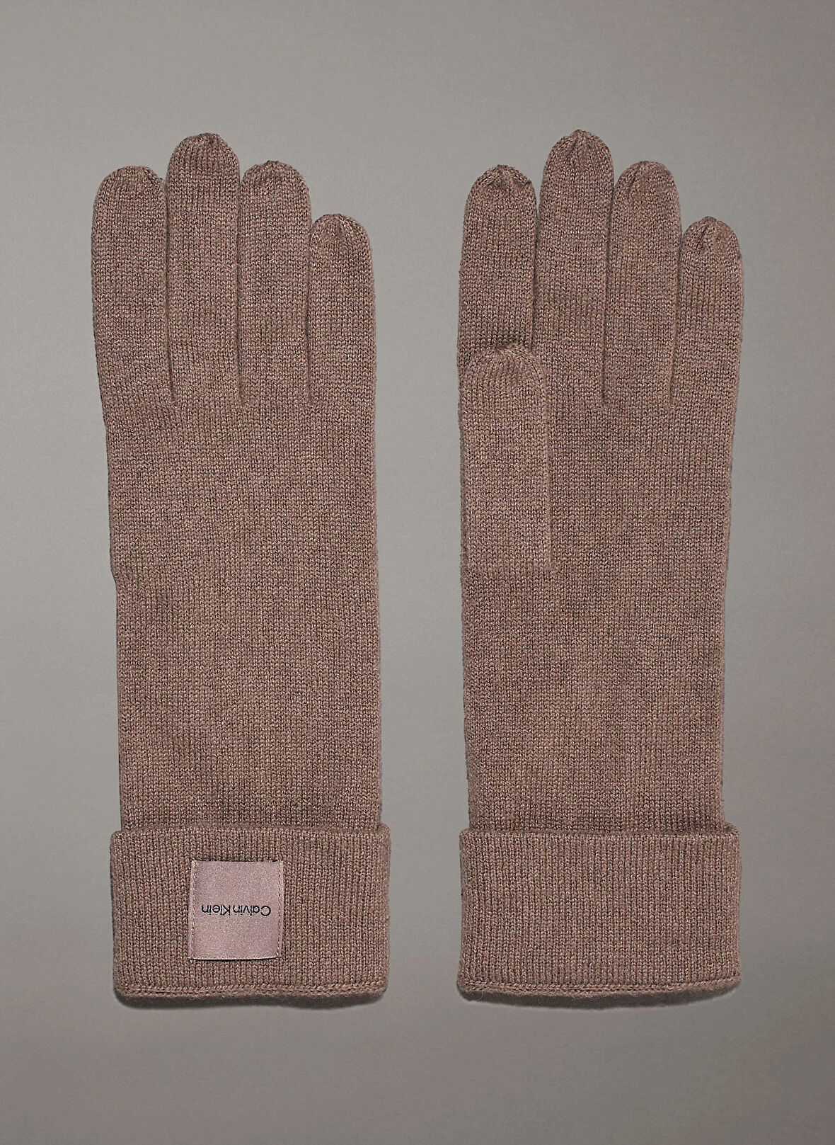 Calvin Klein Kahve Kadın Eldiven CASHMERE CHUNKY OPEN RIB GLOVES