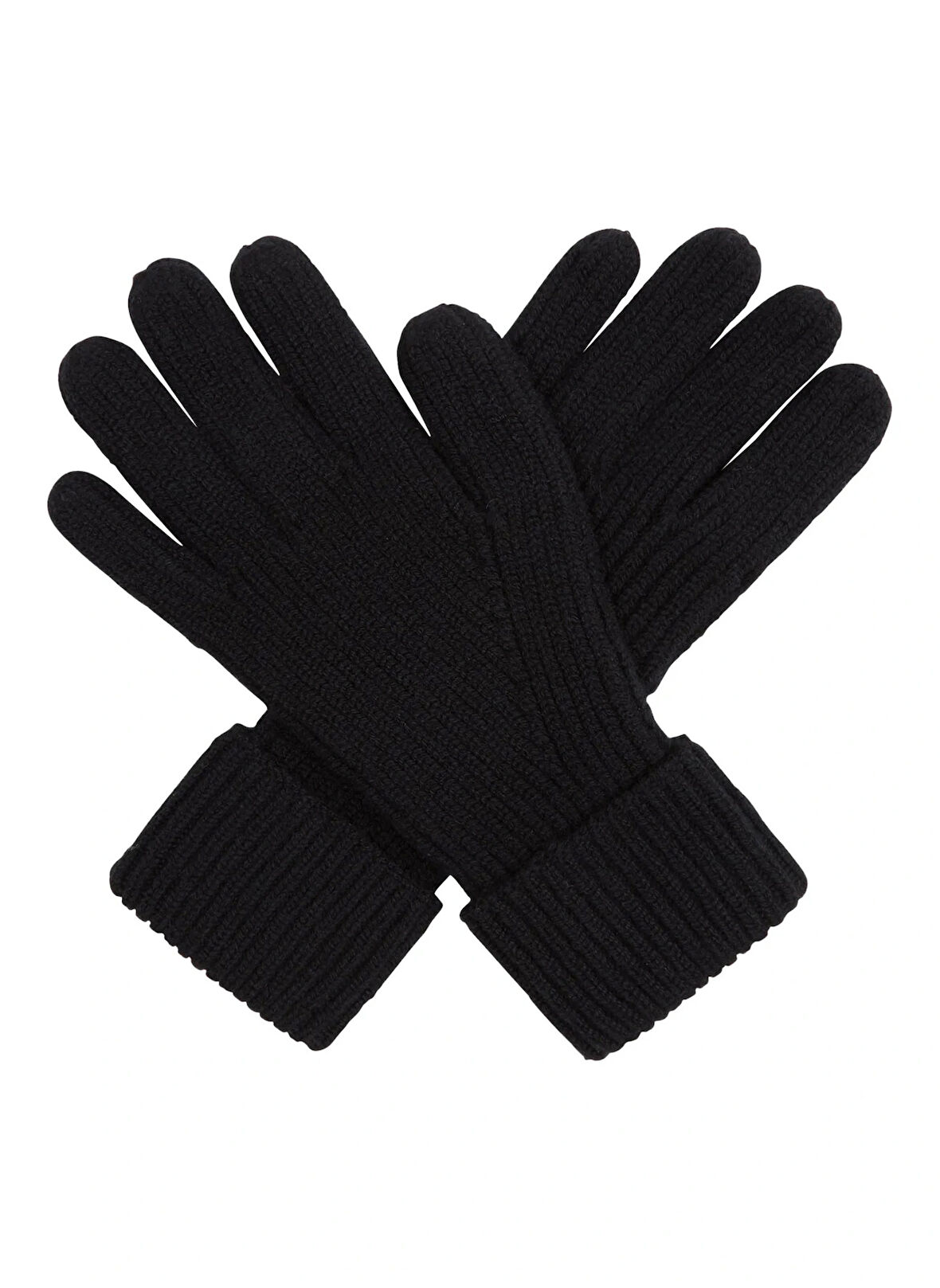 Calvin Klein Siyah Kadın Eldiven CASHMERE CHUNKY OPEN RIB GLOVES