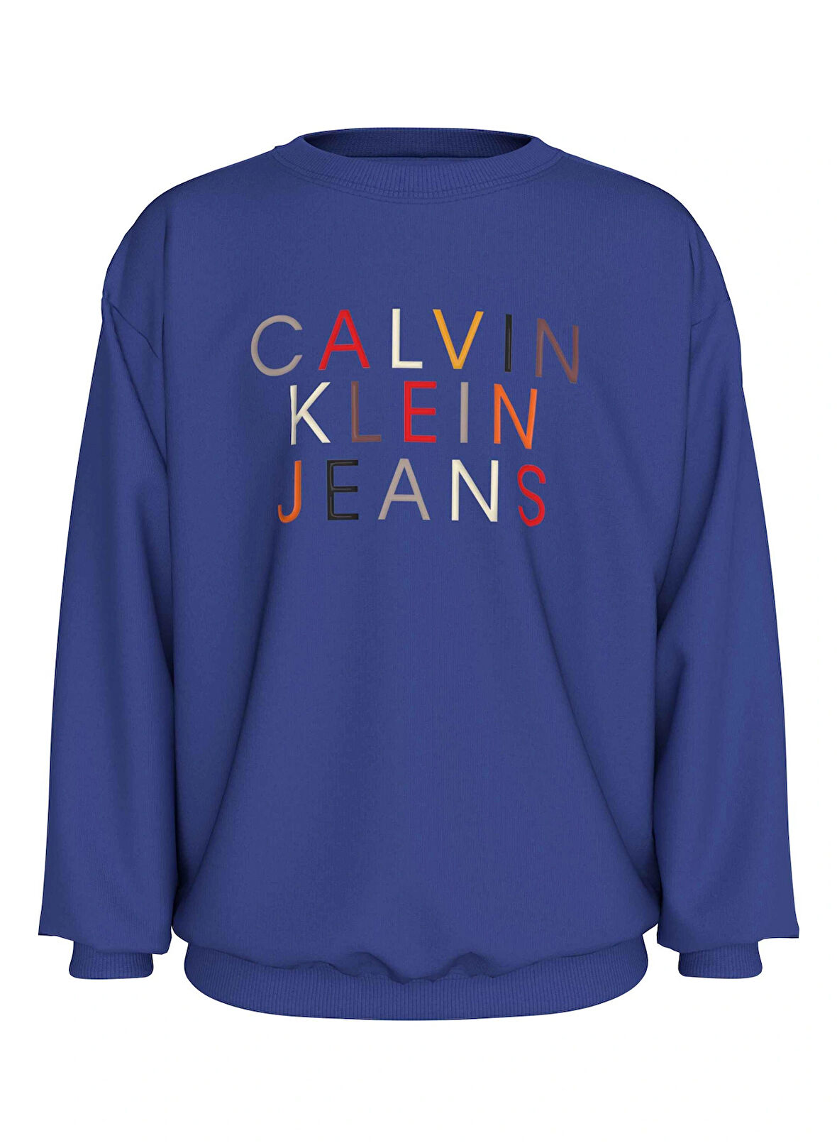 Calvin Klein Baskılı Erkek Çocuk Mavi Sweatshırt IB0IB02204C6Z