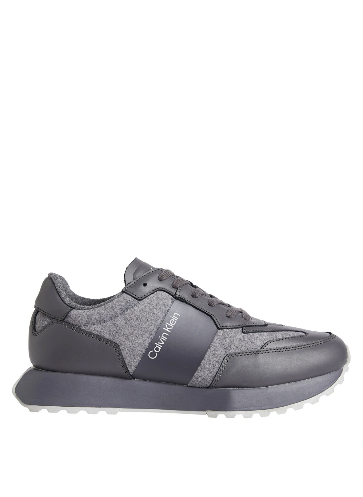 Calvin Klein Gri Erkek Sneaker LOW TOP LACE UP WOOL