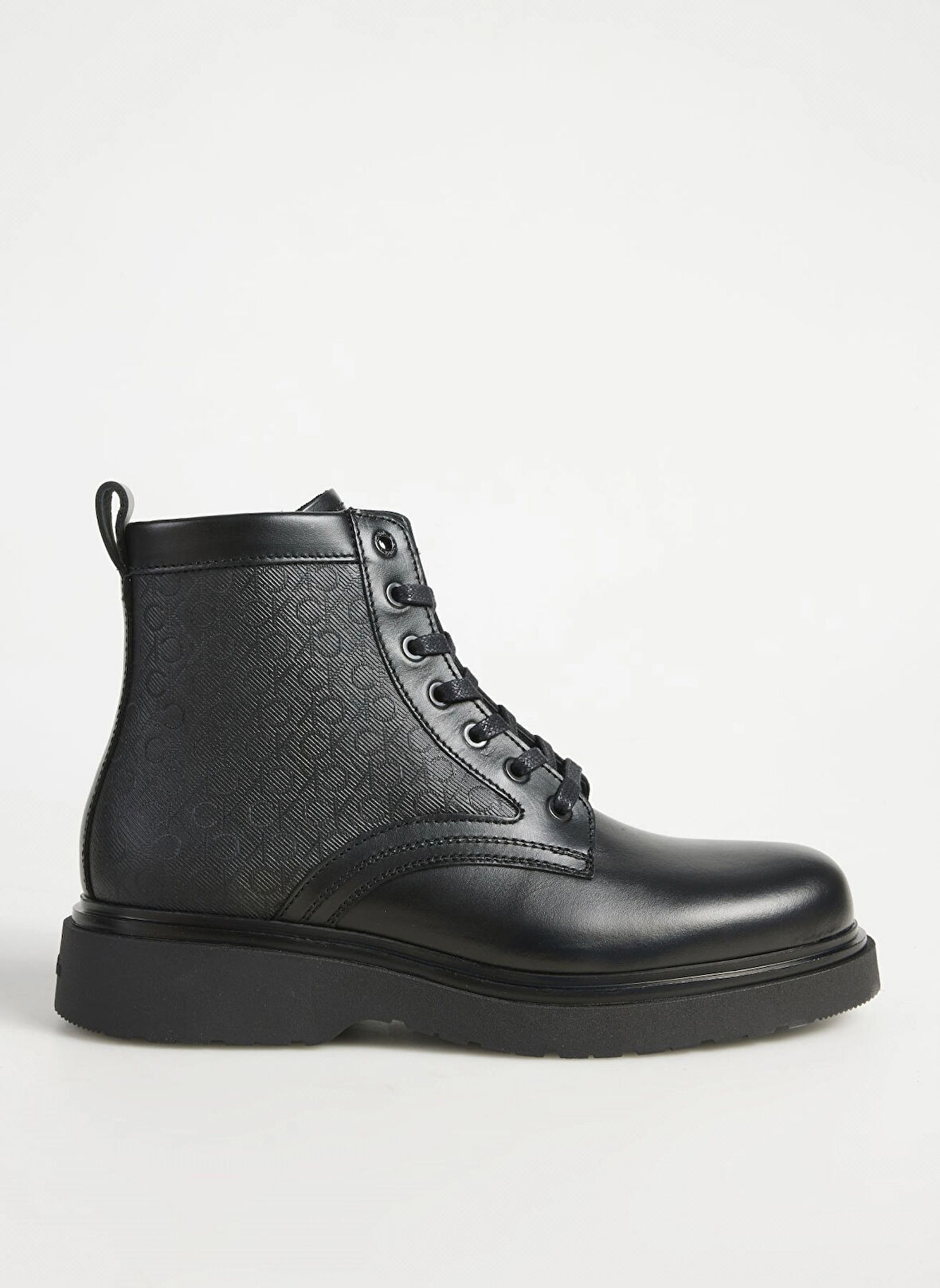 Calvin Klein Deri Siyah Erkek Bot LACE UP BOOT W/ ZIP MONO