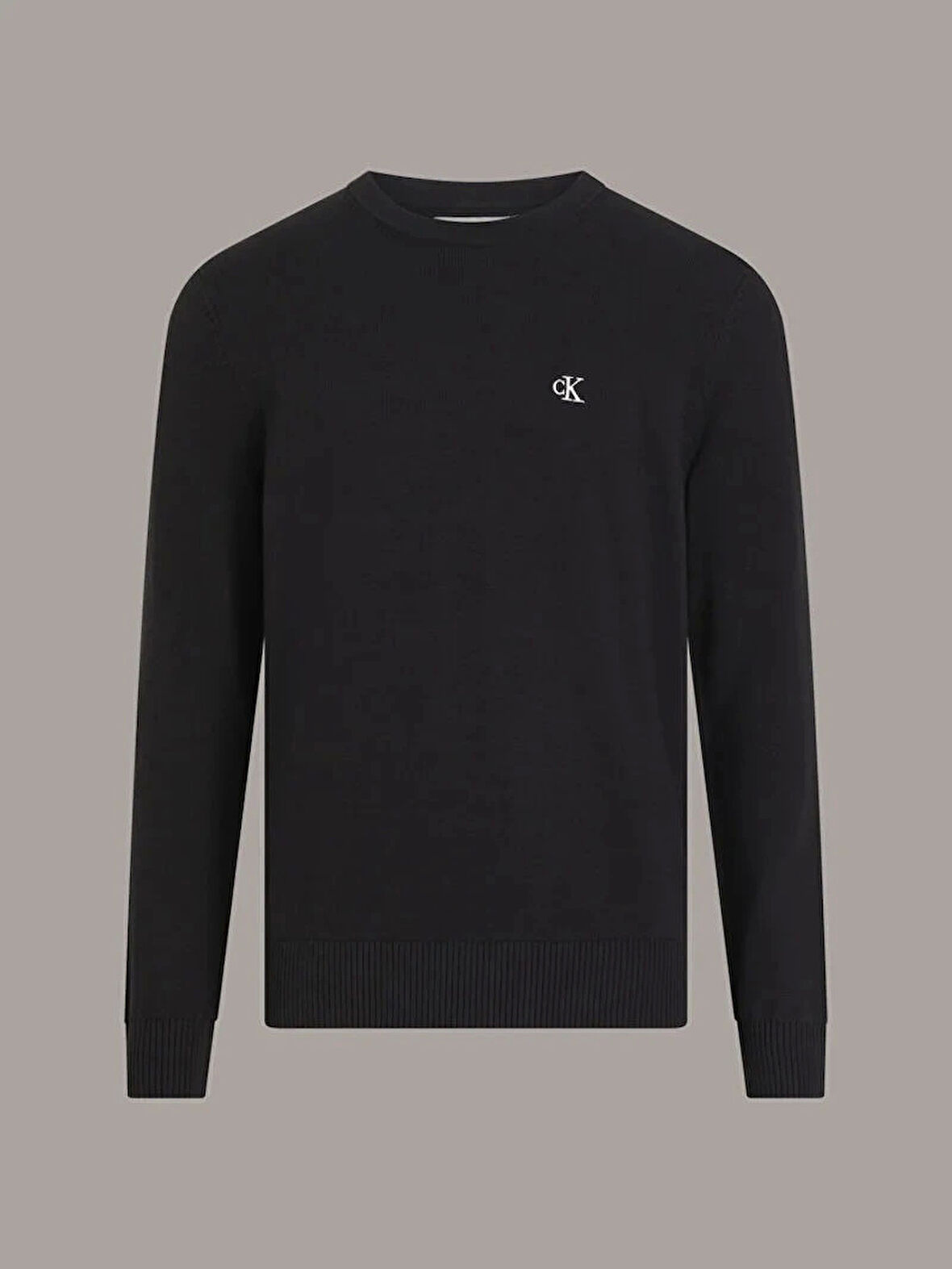 Calvin Klein Erkek Modern Bisiklet Yaka Siyah Kazak