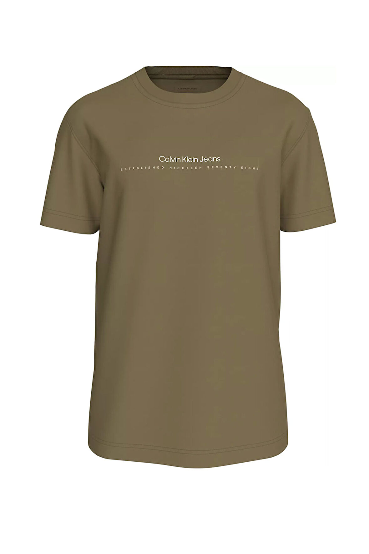 Erkek CK Minimal Logo T-Shirt - Zeytin Yeşili  | M