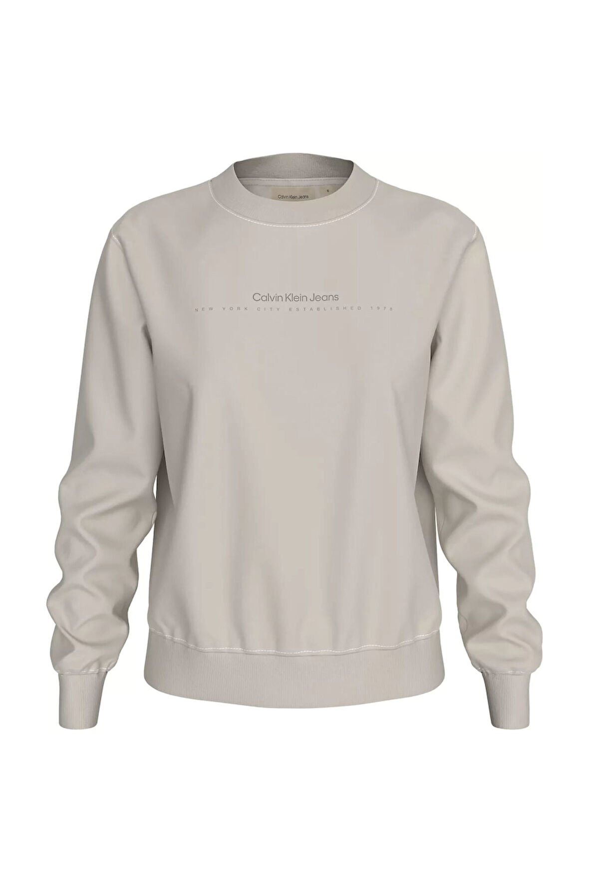 Kadın Yazı Logo Sweatshirt - Krem | XS