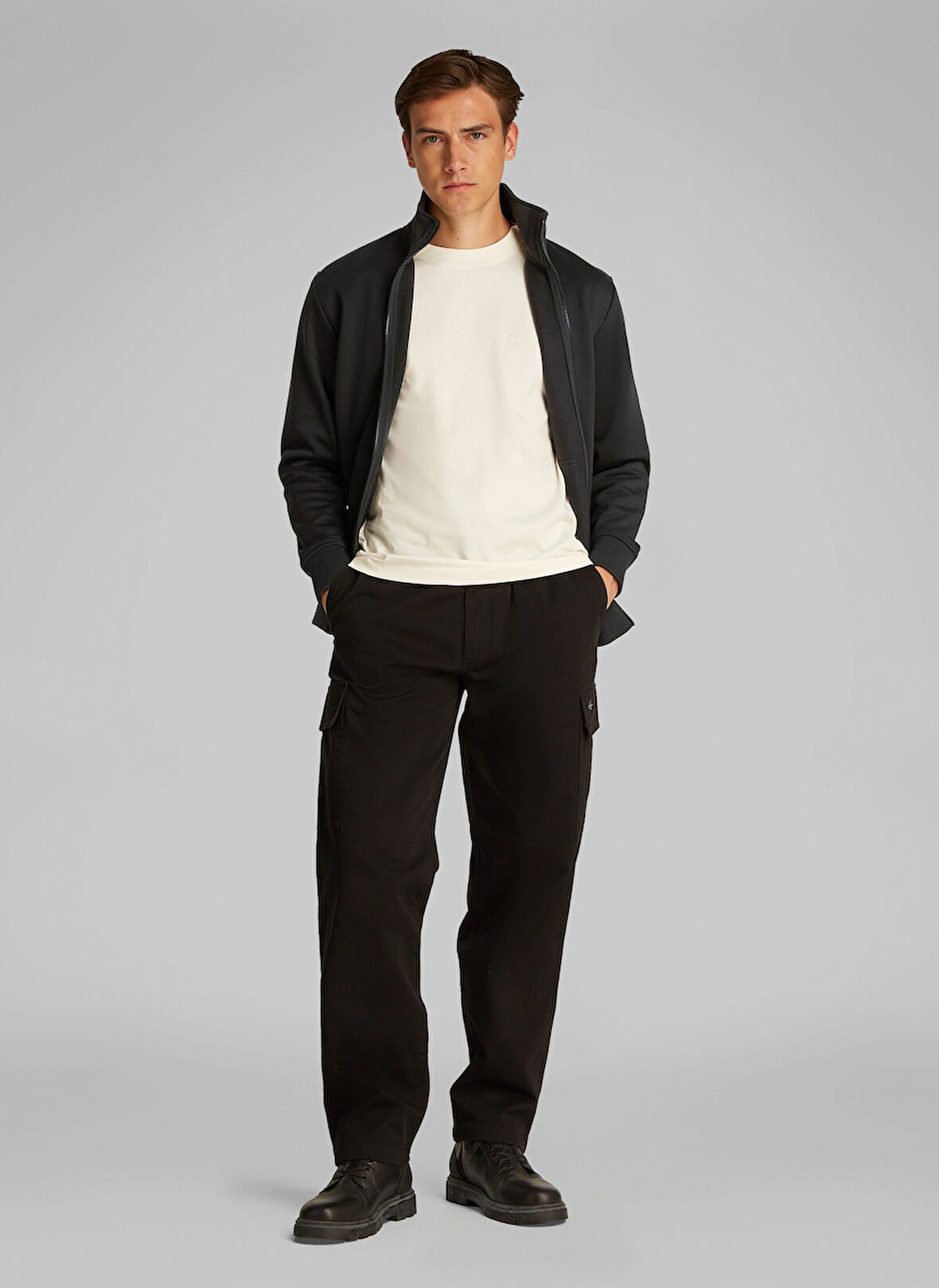 Calvin Klein Jeans Fermuarlı Yaka Siyah Erkek Sweatshırt J30J326778BEH LOGO TAPE ZIP THROUGH