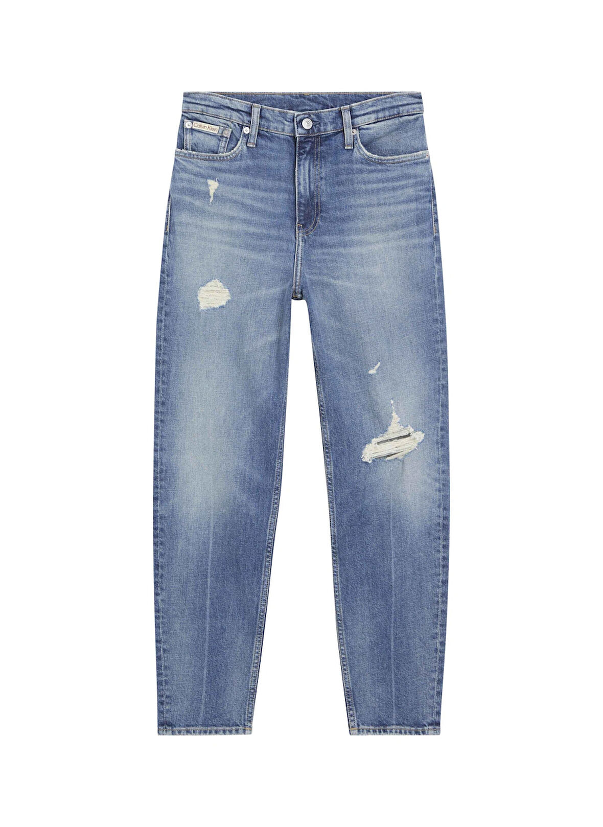 Calvin Klein Jeans Yüksek Bel Normal Paça Mom Fit Mavi Kadın Denim Pantolon J20J2245131A4