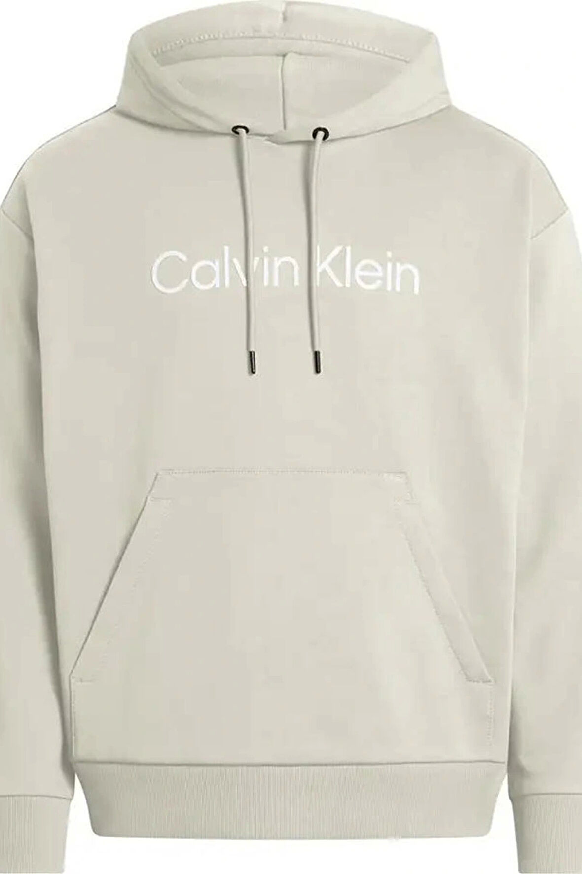 Calvin Klein Erkek Logolu Kapüşonlu Bej Sweatshirt