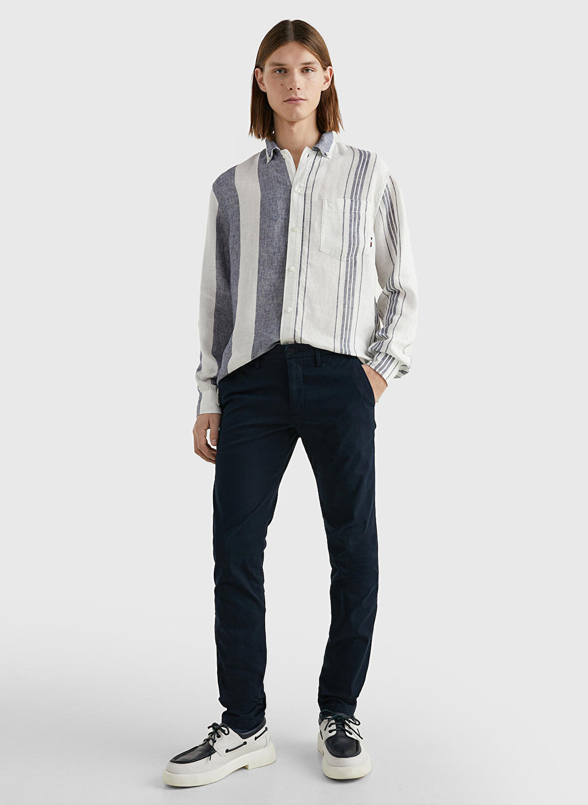 Normal Bel Normal Paça Slim Fit Mavi Erkek Pantolon MW0MW28883DW5