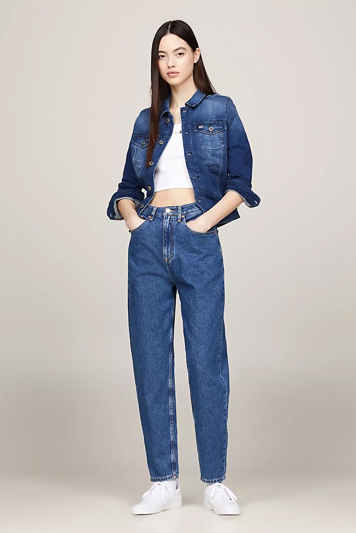 Kadın Mom Fit Jean Pantolon - Denim | 27/30