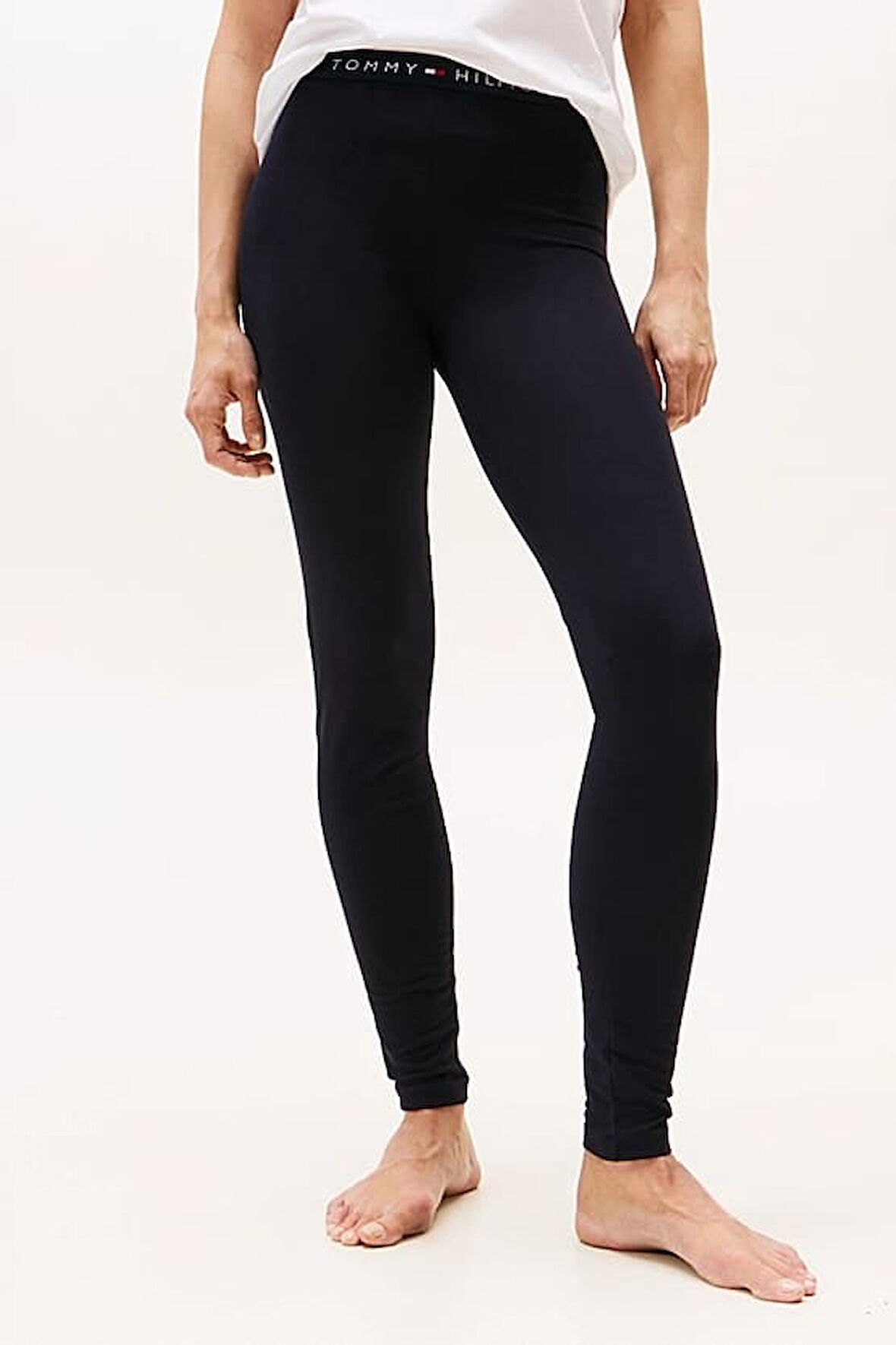 Kadın Logo Bel Bantlı Tam Boy Tayt - Lacivert | SM