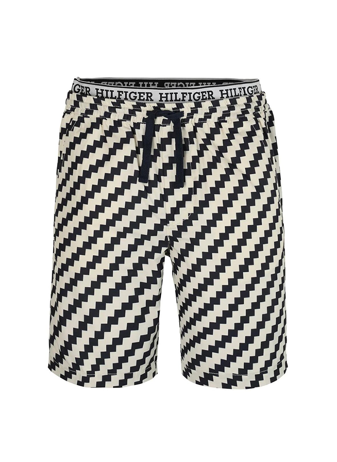 Tommy Hilfiger Lastikli Bel Normal Bej Erkek Şort ZIG ZAG SHORTS