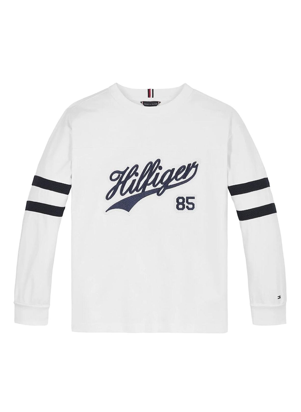 Tommy Hilfiger Baskılı Beyaz Erkek T-Shirt HILFIGER SCRIPT TEE L/S