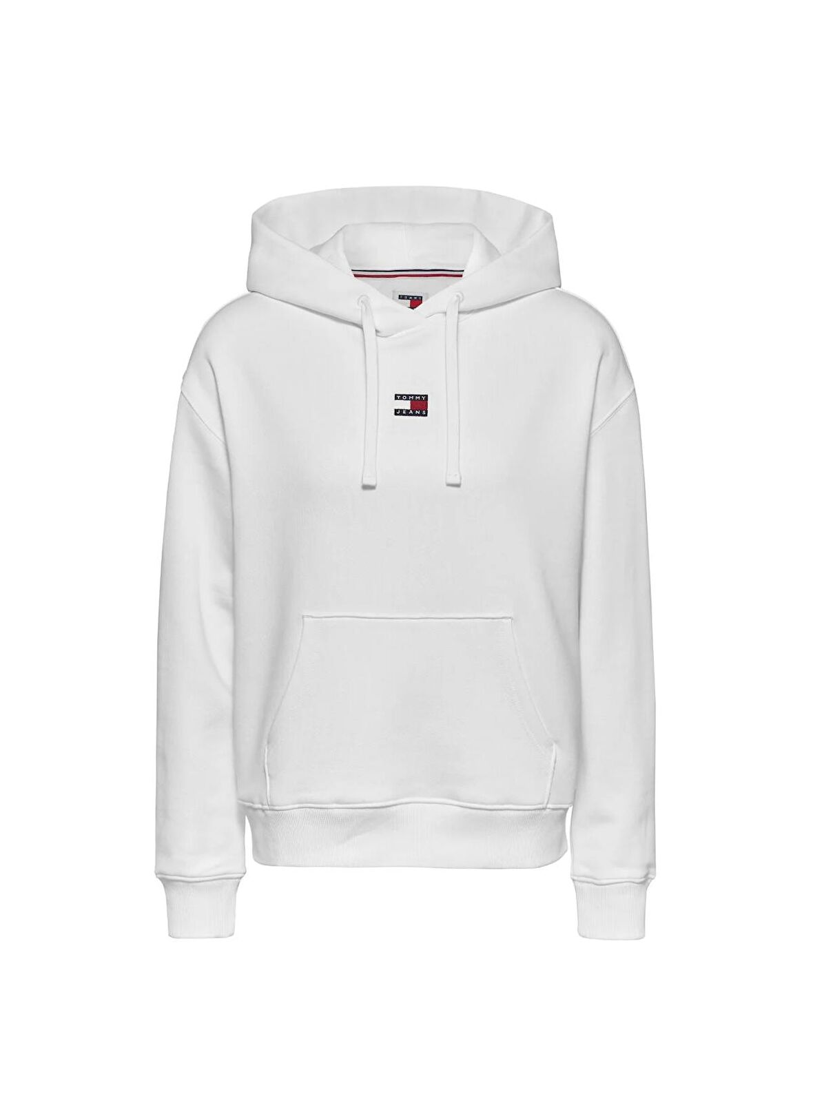 Tommy Jeans Kapüşon Yaka Düz Beyaz Kadın Sweatshırt TJW BXY BADGE HOODIE