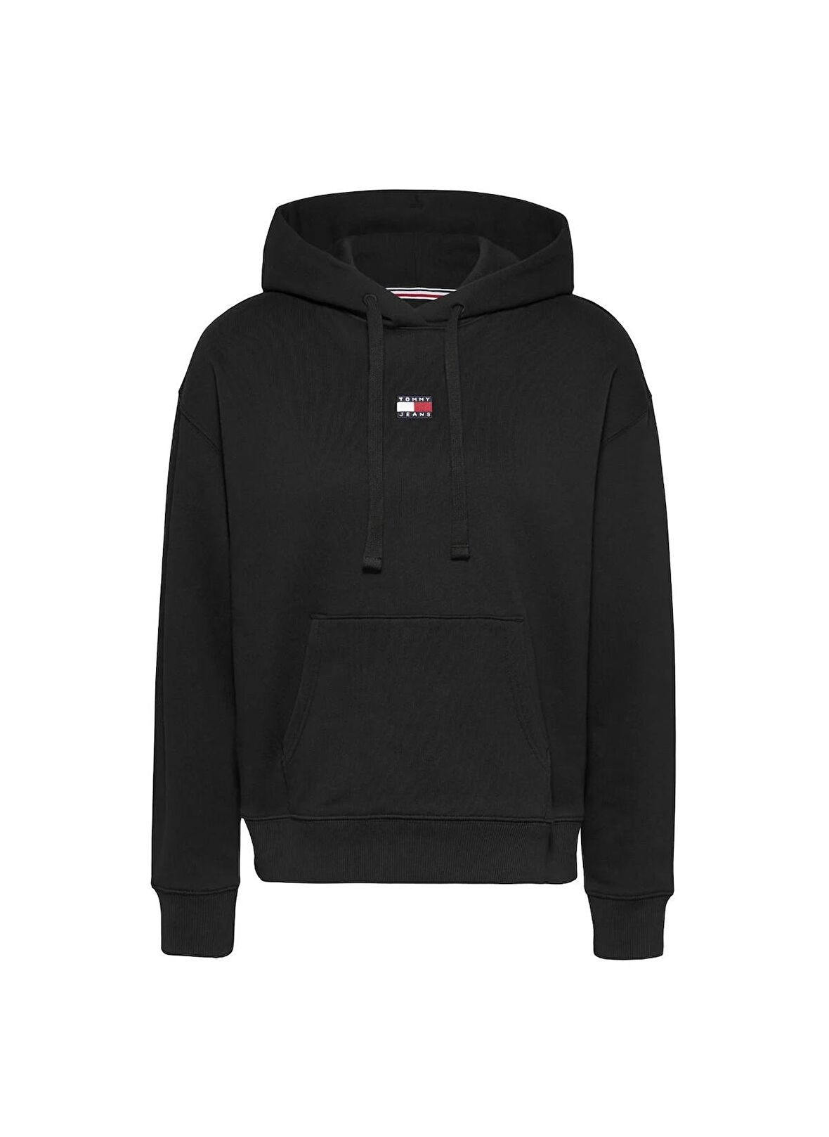 Tommy Jeans Kapüşon Yaka Düz Siyah Kadın Sweatshırt TJW BXY BADGE HOODIE